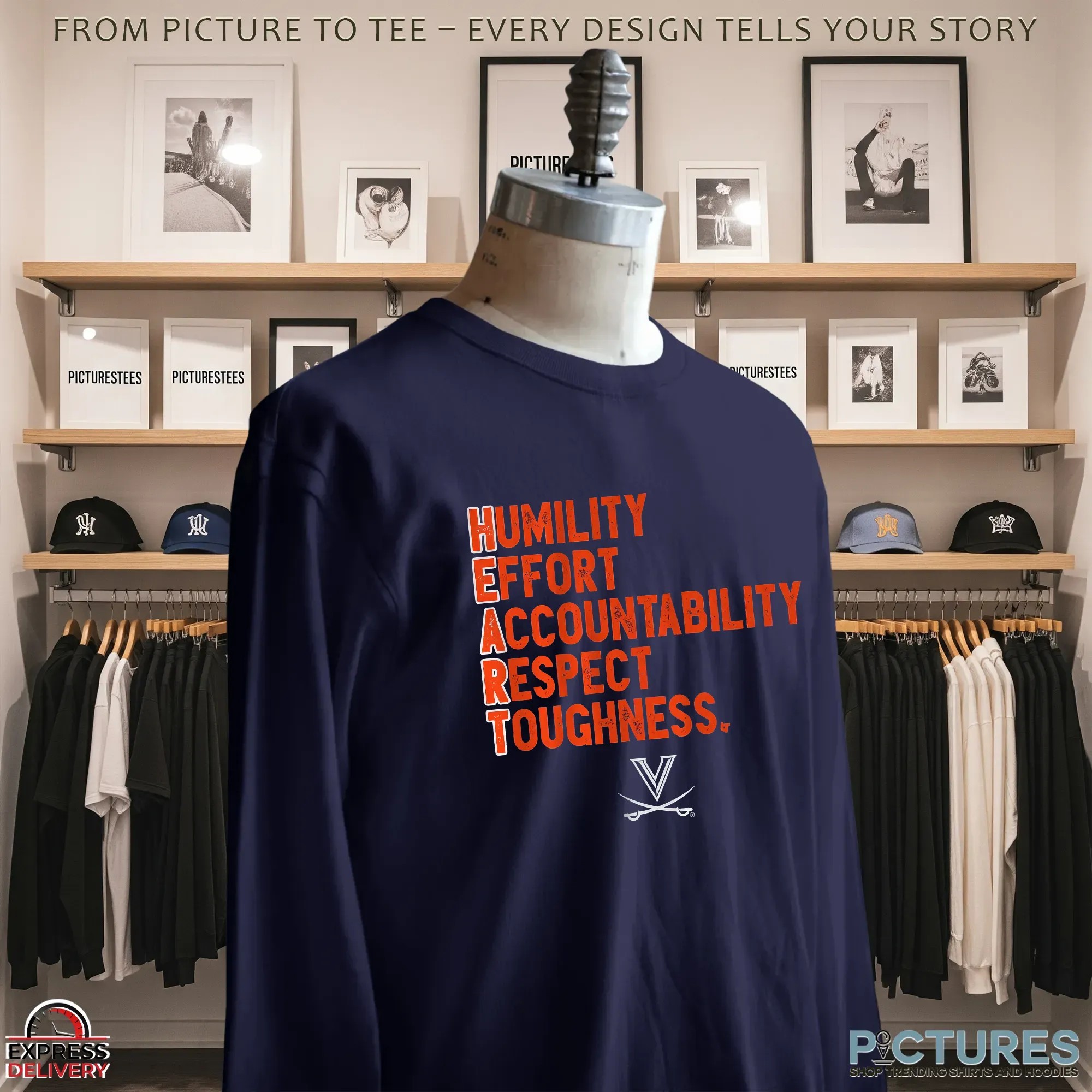 Virginia Cavaliers Football H E A R T Humility Effort Accountability Respect Toughness T Shirt Virginia Cavaliers Football H E A R T Humility Effort Accountability Respect Toughness T Shirt