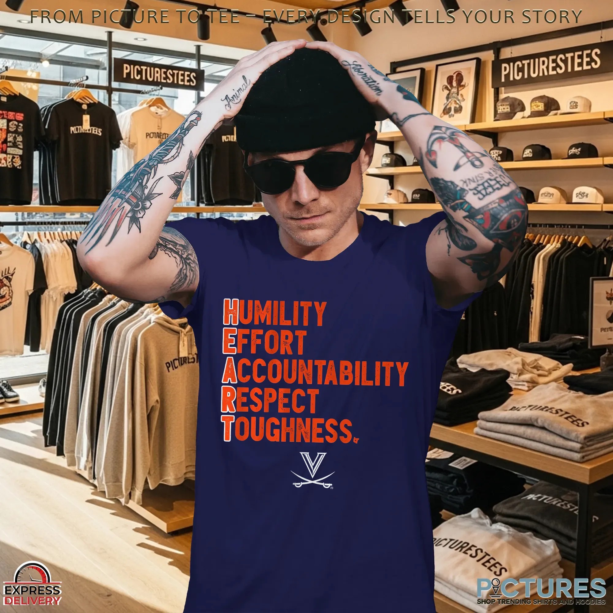Virginia Cavaliers Football H E A R T Humility Effort Accountability Respect Toughness T Shirt Virginia Cavaliers Football H E A R T Humility Effort Accountability Respect Toughness T Shirt