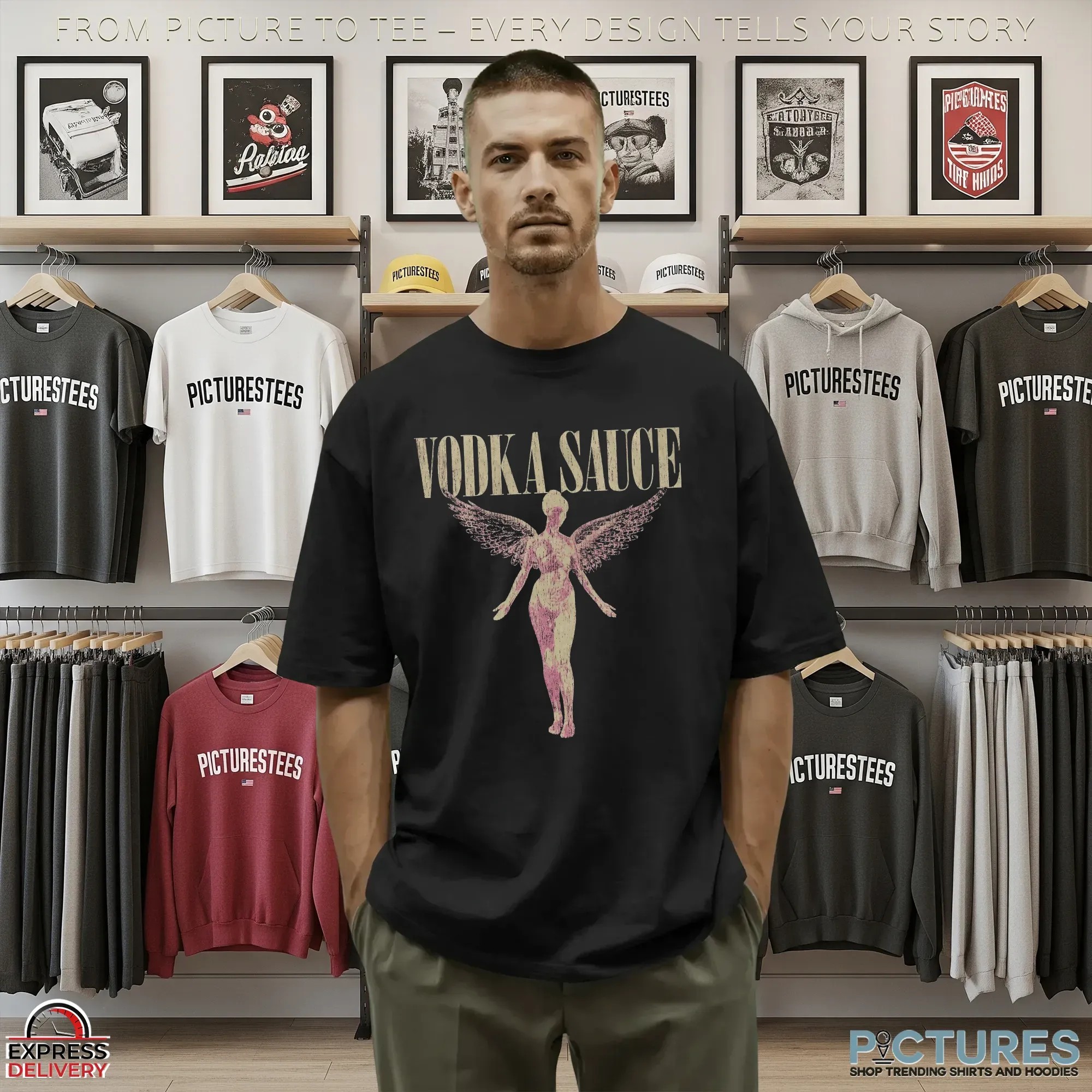 Vodka Sauce Angel Grunge Gothic Vintage T Shirt