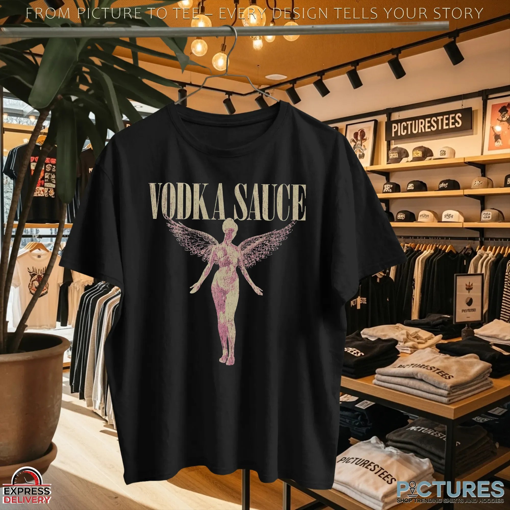 Vodka Sauce Angel Grunge Gothic Vintage T Shirt