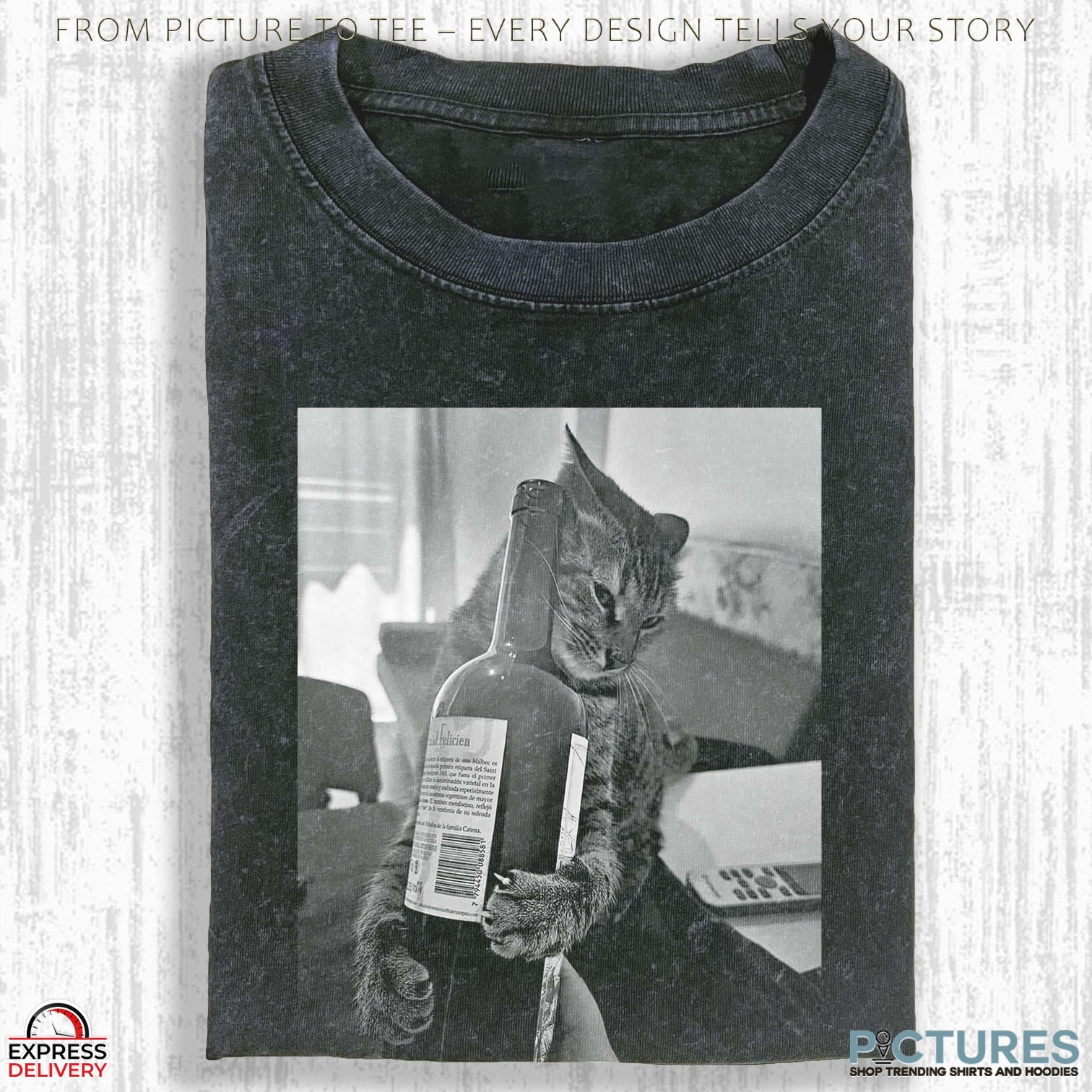 Wacky Cat Holding Alcohol Meme T Shirt