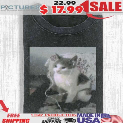 Wacky Cat Listening Meme T Shirt