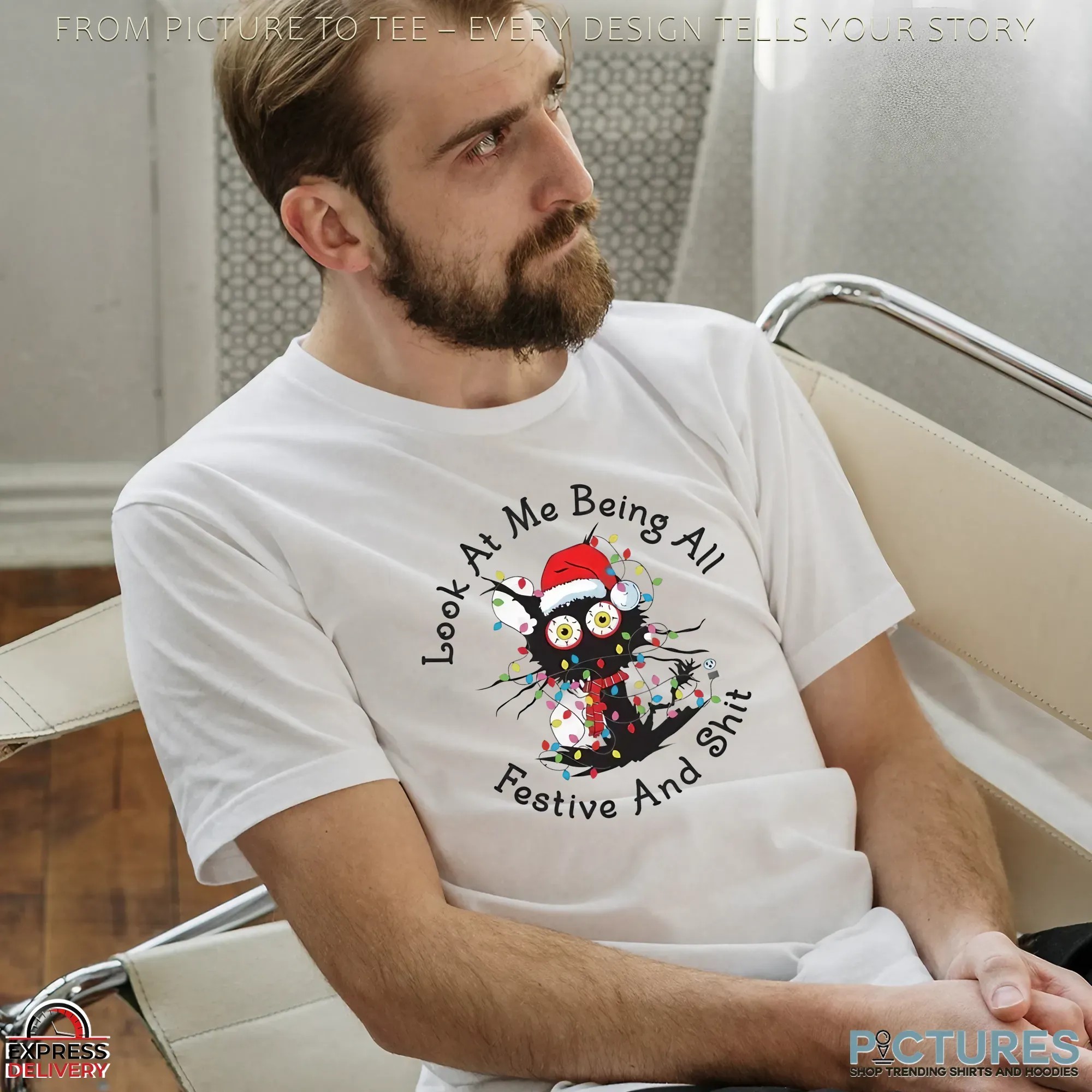 Wacky Cat Look At Me Being All Festive And Shit Merry Christmas T Shirt Wacky Cat Look At Me Being All Festive And Shit Merry Christmas T Shirt