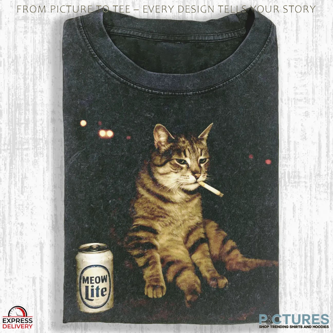 Wacky Cat Meow Life Smoking T Shirt