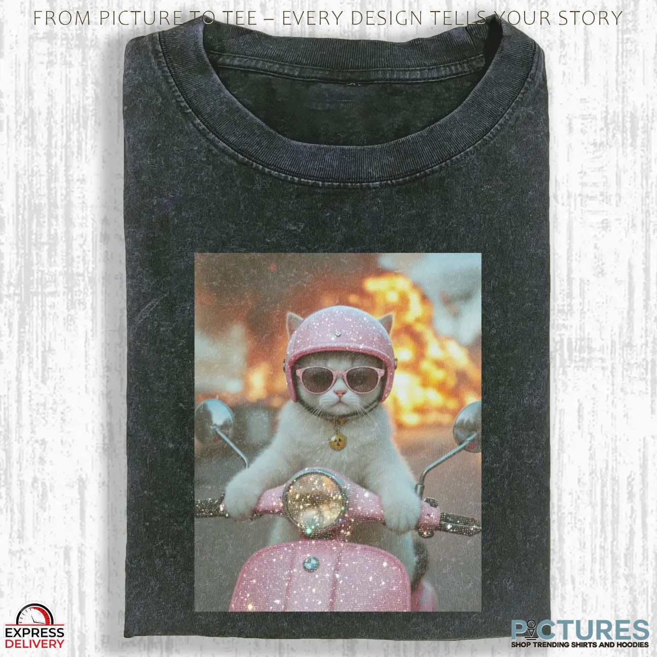 Wacky Cat Motorbike Slay Meme T Shirt