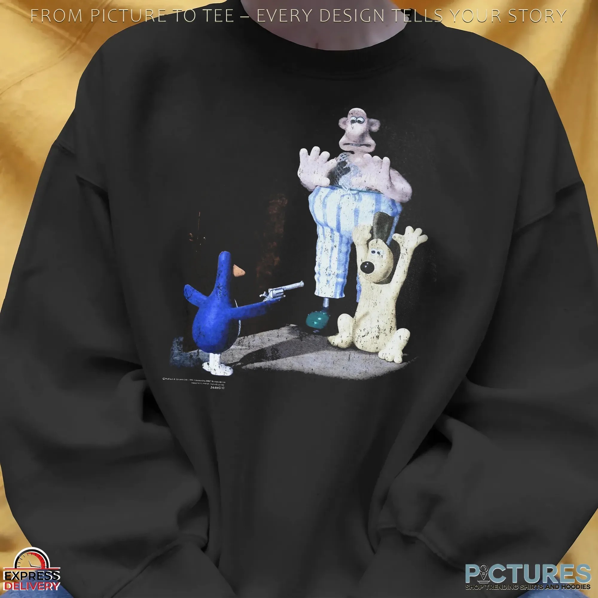 Wallace And Gromit Feathers Mcgraw Penguin Wrong Trousers Vintage Movie Scene Vintage T Shirt