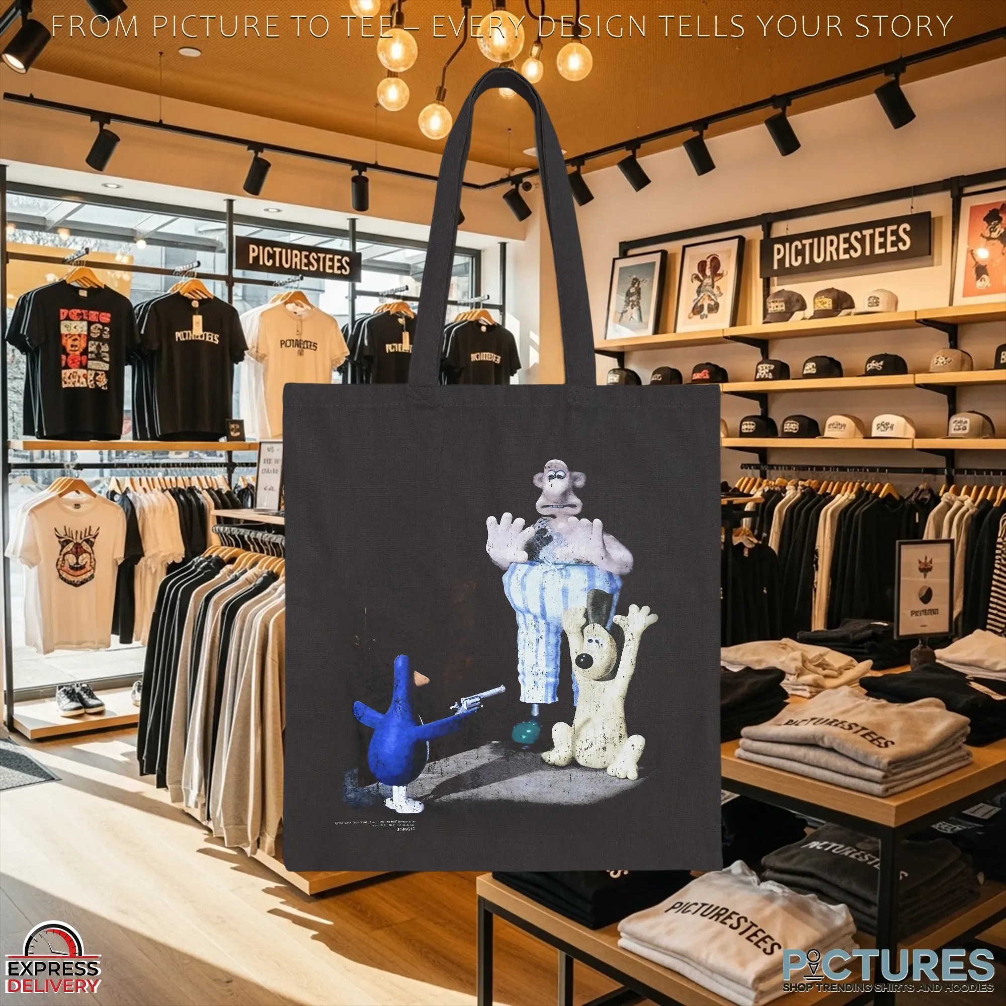 Wallace And Gromit Feathers Mcgraw Penguin Wrong Trousers Vintage Movie Scene Vintage T Shirt