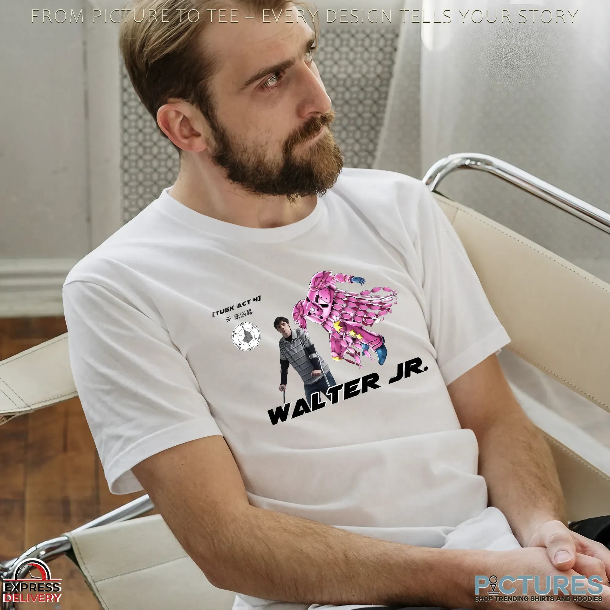 Walter Jr X Johnny Joestar Jojo's Bizarre Adventure Tusk Act 4 Parody Mashup T Shirt