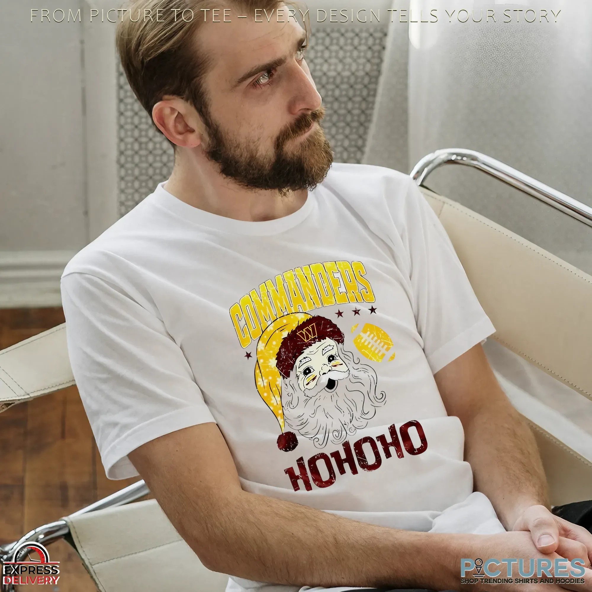 Washington Commanders Santa Claus Ho Ho Ho NFL Merry Christmas T Shirt