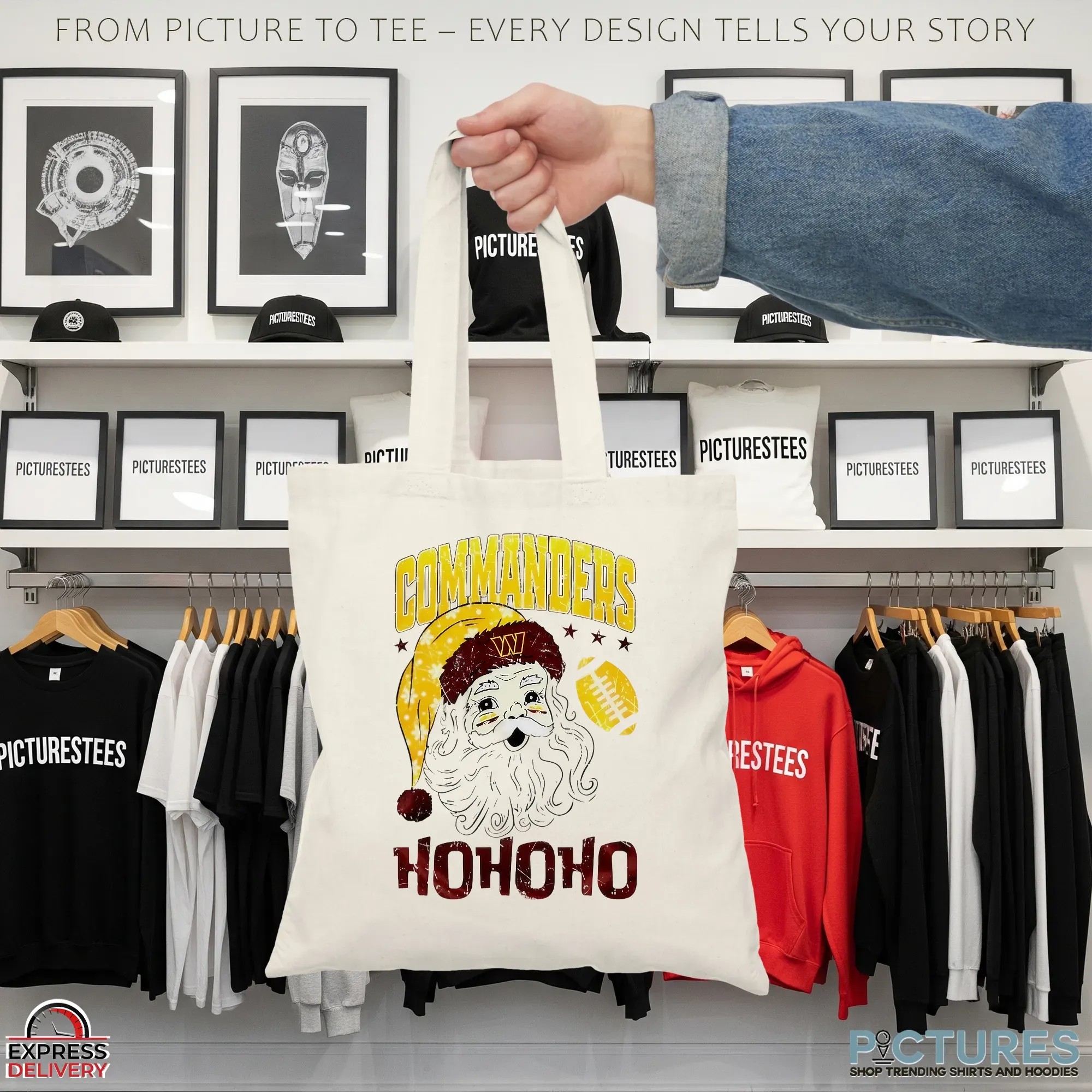 Washington Commanders Santa Claus Ho Ho Ho NFL Merry Christmas T Shirt