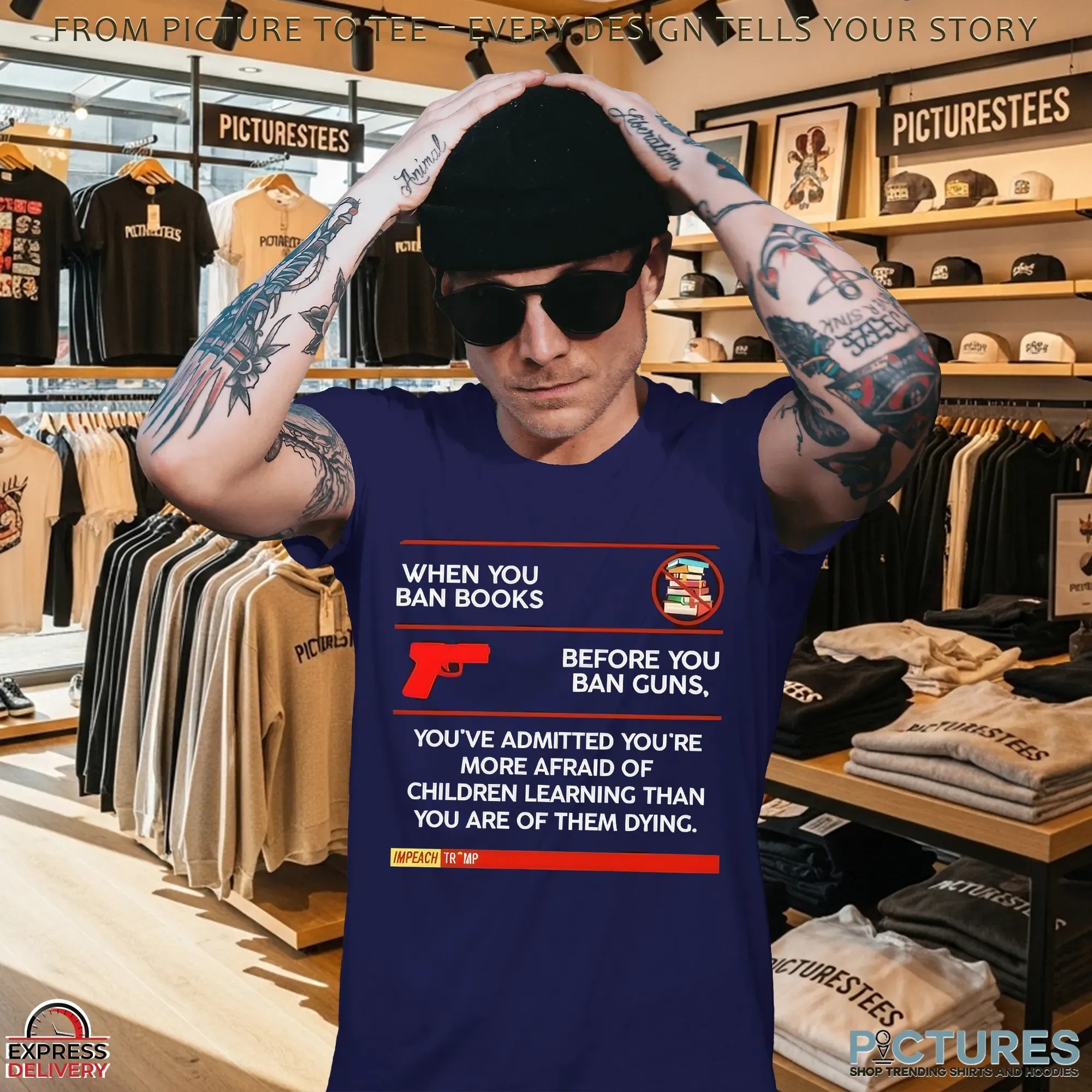 When You Ban Books Before You Ban Guns You've Admitted You're More Afraid Of Children Learning Than You Are Of Them Dying Anti-Trump T Shirt When You Ban Books Before You Ban Guns You've Admitted You're More Afraid Of Children Learning Than You Are Of Them Dying Anti-Trump T Shirt