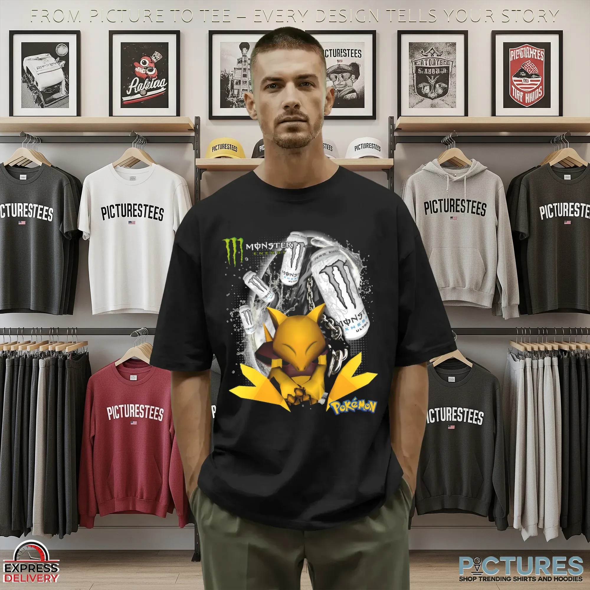 White Monster Energy Pokémon Sleeping Abra Meme T Shirt