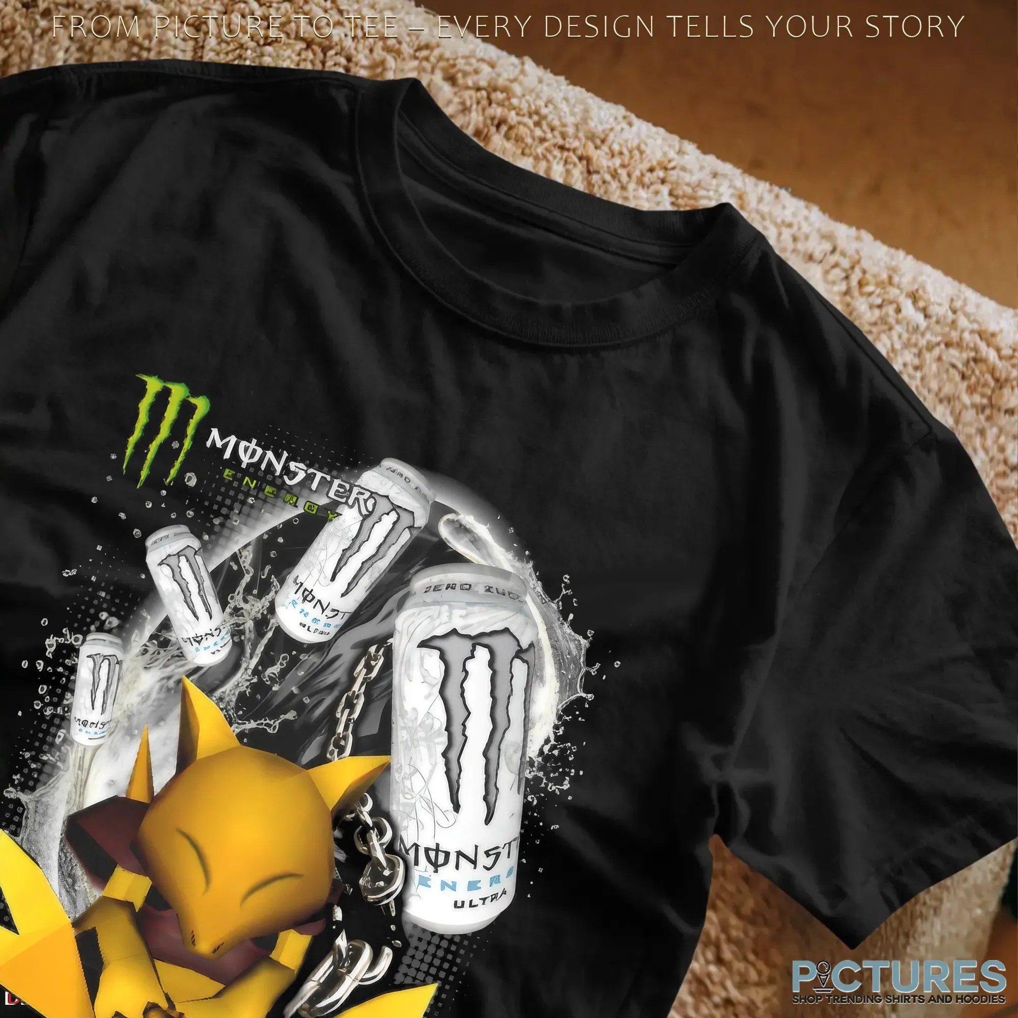 White Monster Energy Pokémon Sleeping Abra Meme T Shirt White Monster Energy Pokémon Sleeping Abra Meme T Shirt