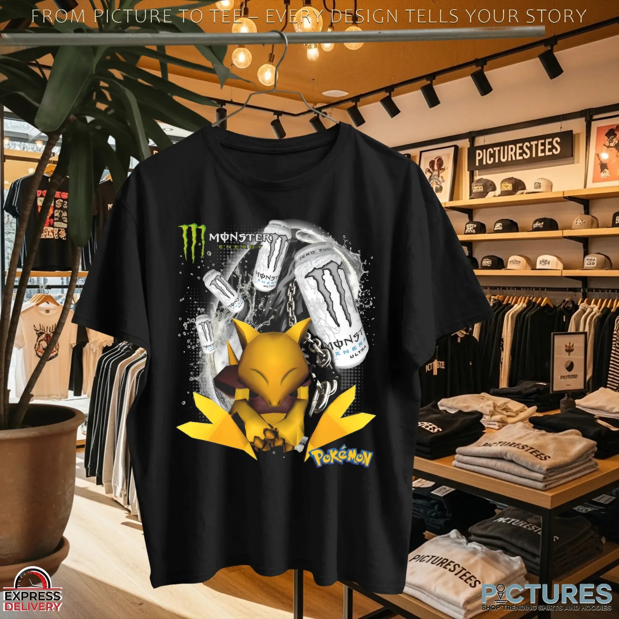 White Monster Energy Pokémon Sleeping Abra Meme T Shirt White Monster Energy Pokémon Sleeping Abra Meme T Shirt