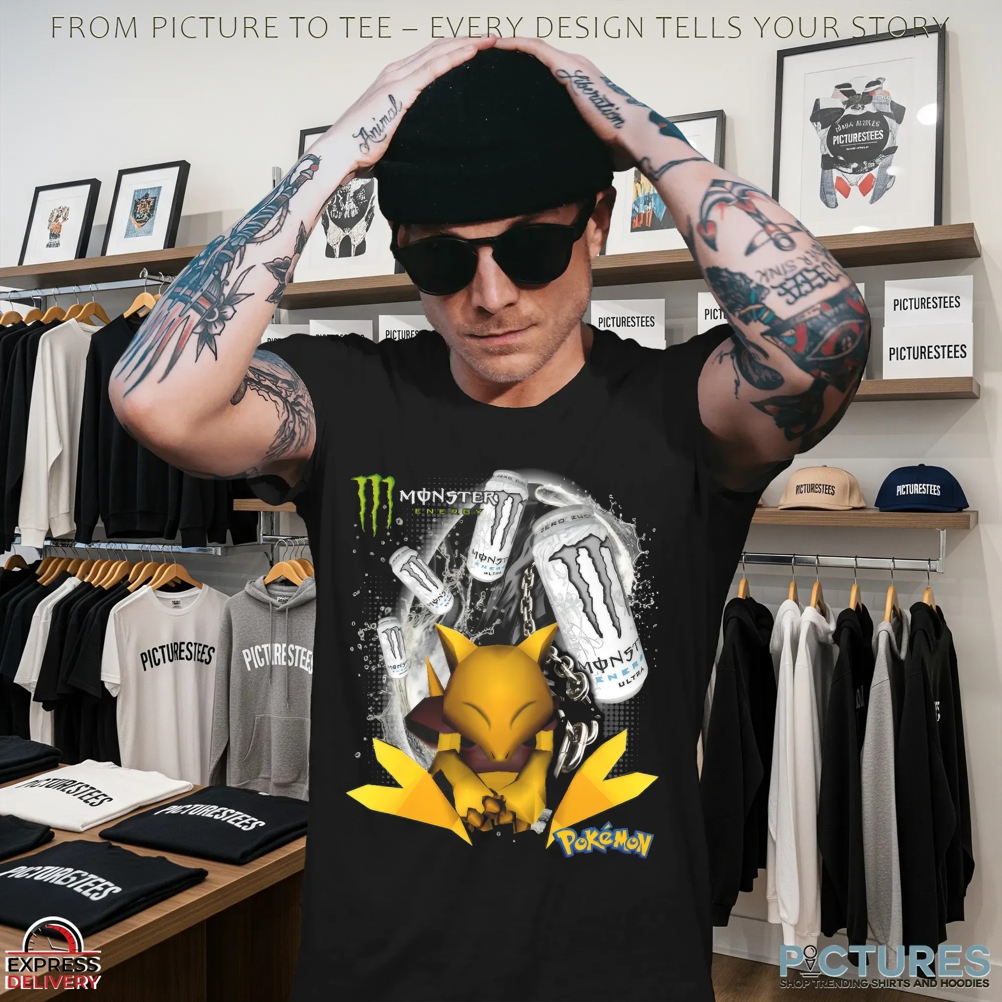 White Monster Energy Pokémon Sleeping Abra Meme T Shirt White Monster Energy Pokémon Sleeping Abra Meme T Shirt