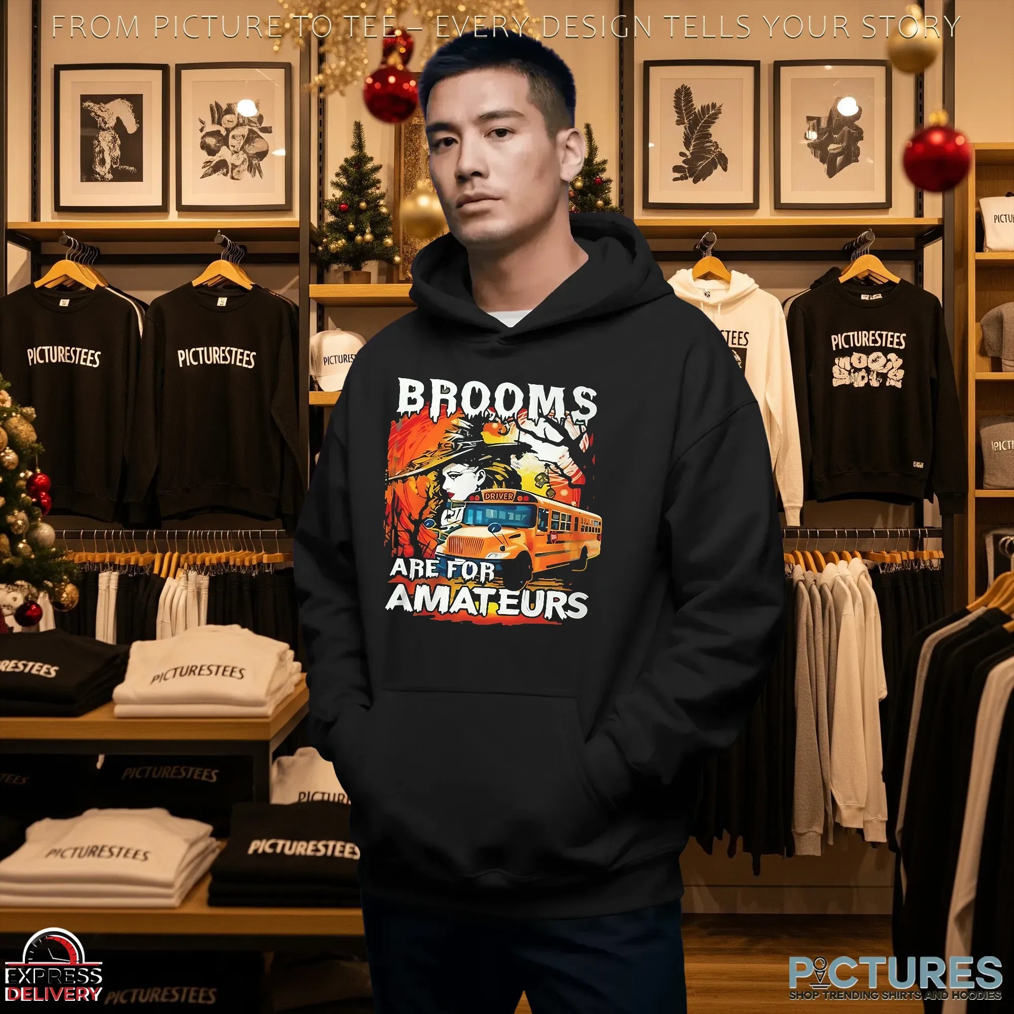 Witch School Bus Brooms Are For Amateurs Halloween T Shirt