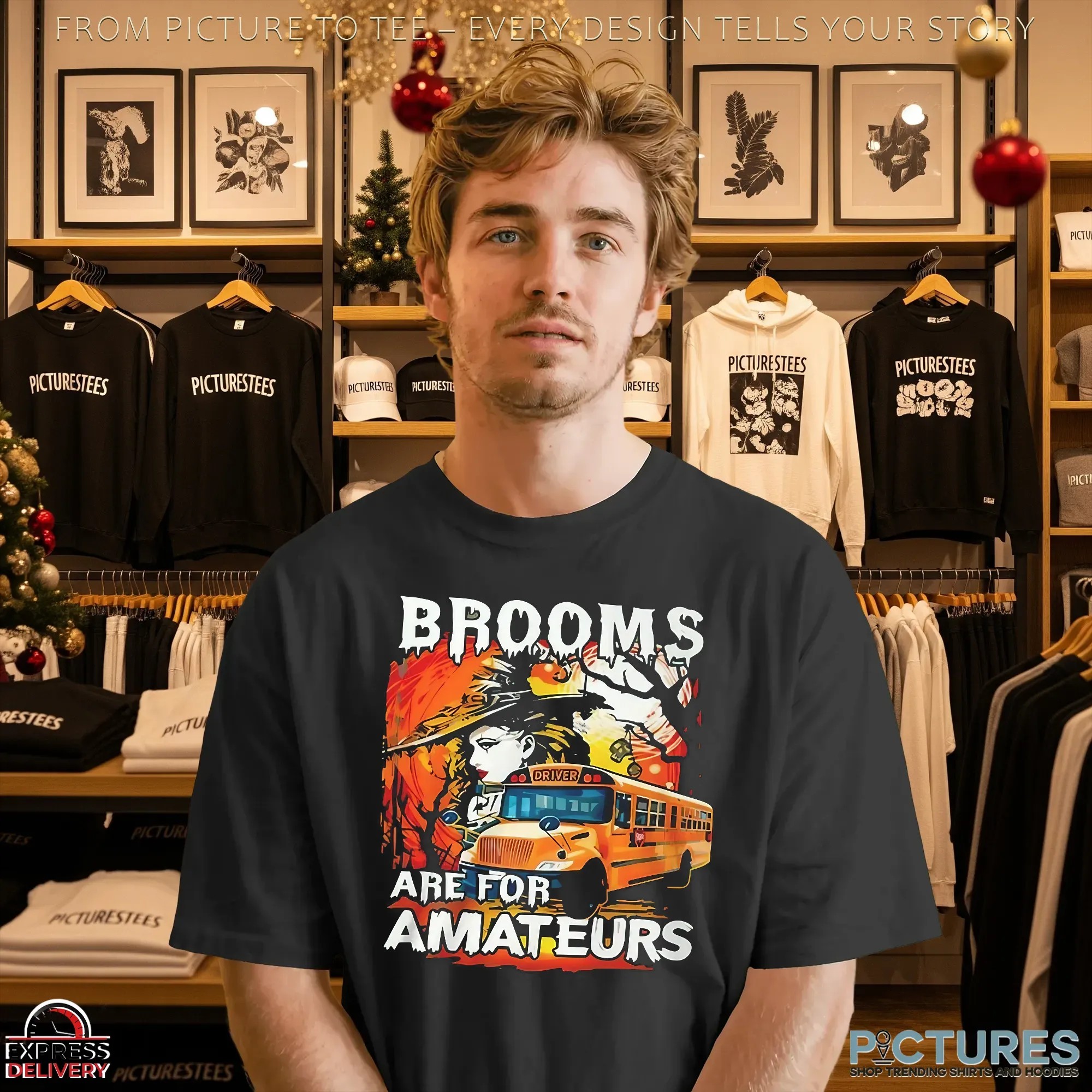 Witch School Bus Brooms Are For Amateurs Halloween T Shirt