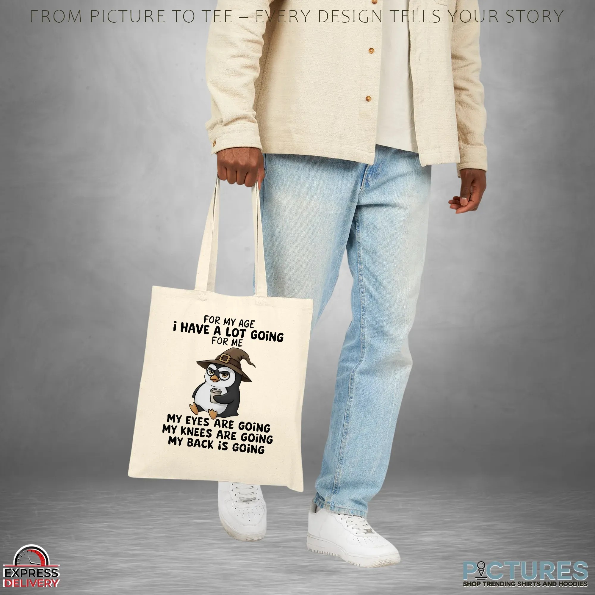 Wizard Penguins For My Age I Have A Lot Going For Me My Eyes Are Going My Knees Are Going My Back Is Going T Shirt