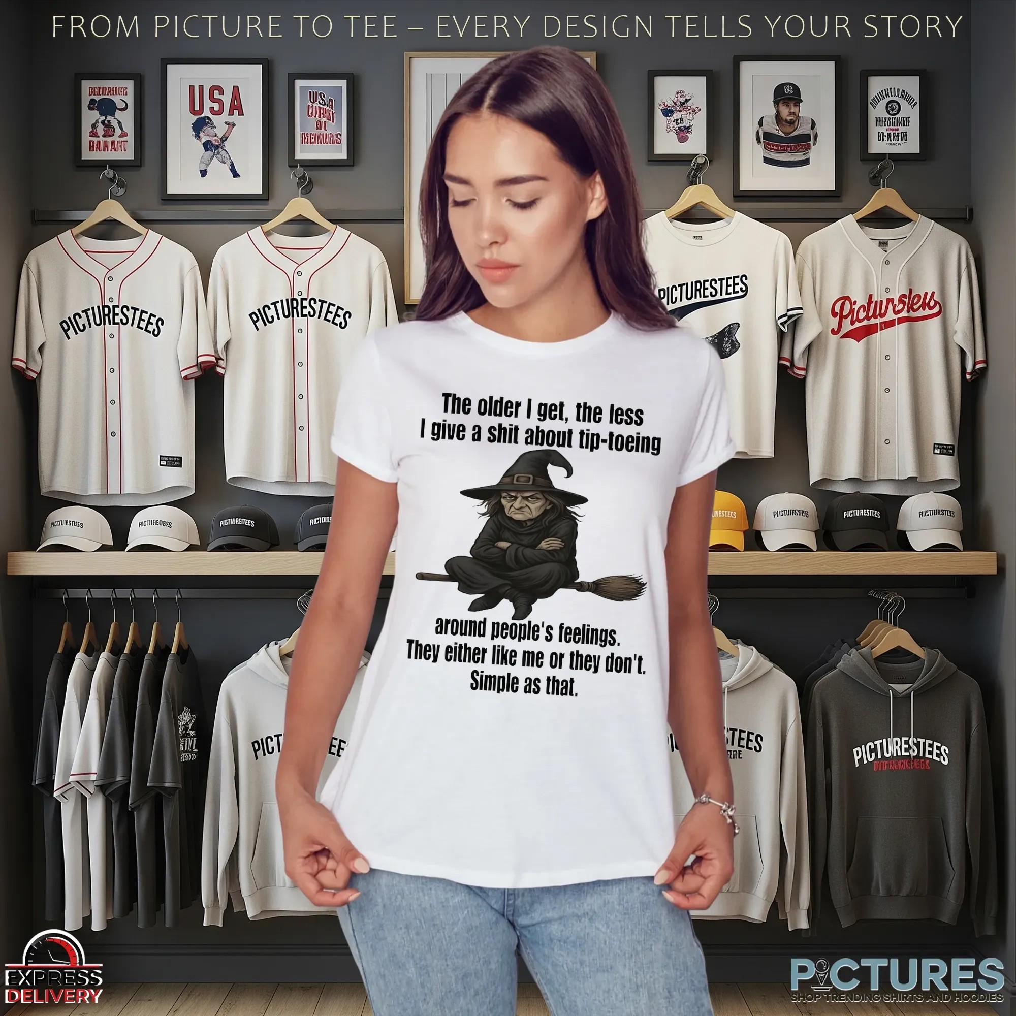 Wizard The Older I Get The Less I Give A Shit About Tip Toeing Around People's Feelings Halloween T Shirt