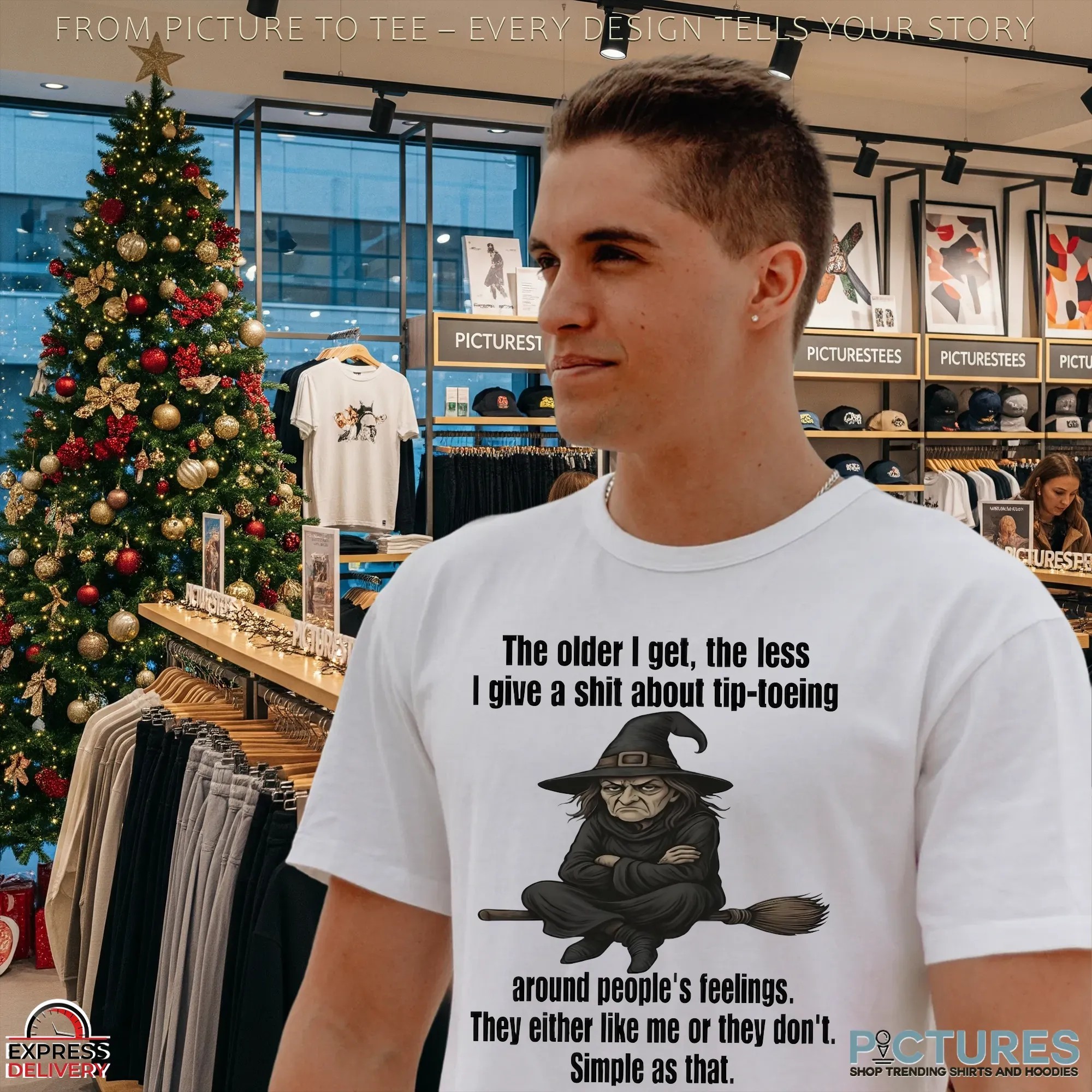 Wizard The Older I Get The Less I Give A Shit About Tip Toeing Around People's Feelings Halloween T Shirt