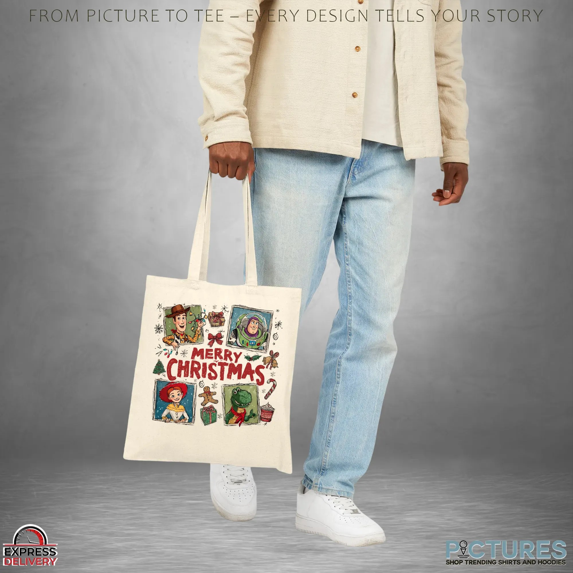 Woody, Buzz, Jessie & Rex Toy Story Holiday Cartoon Merry Christmas T Shirt