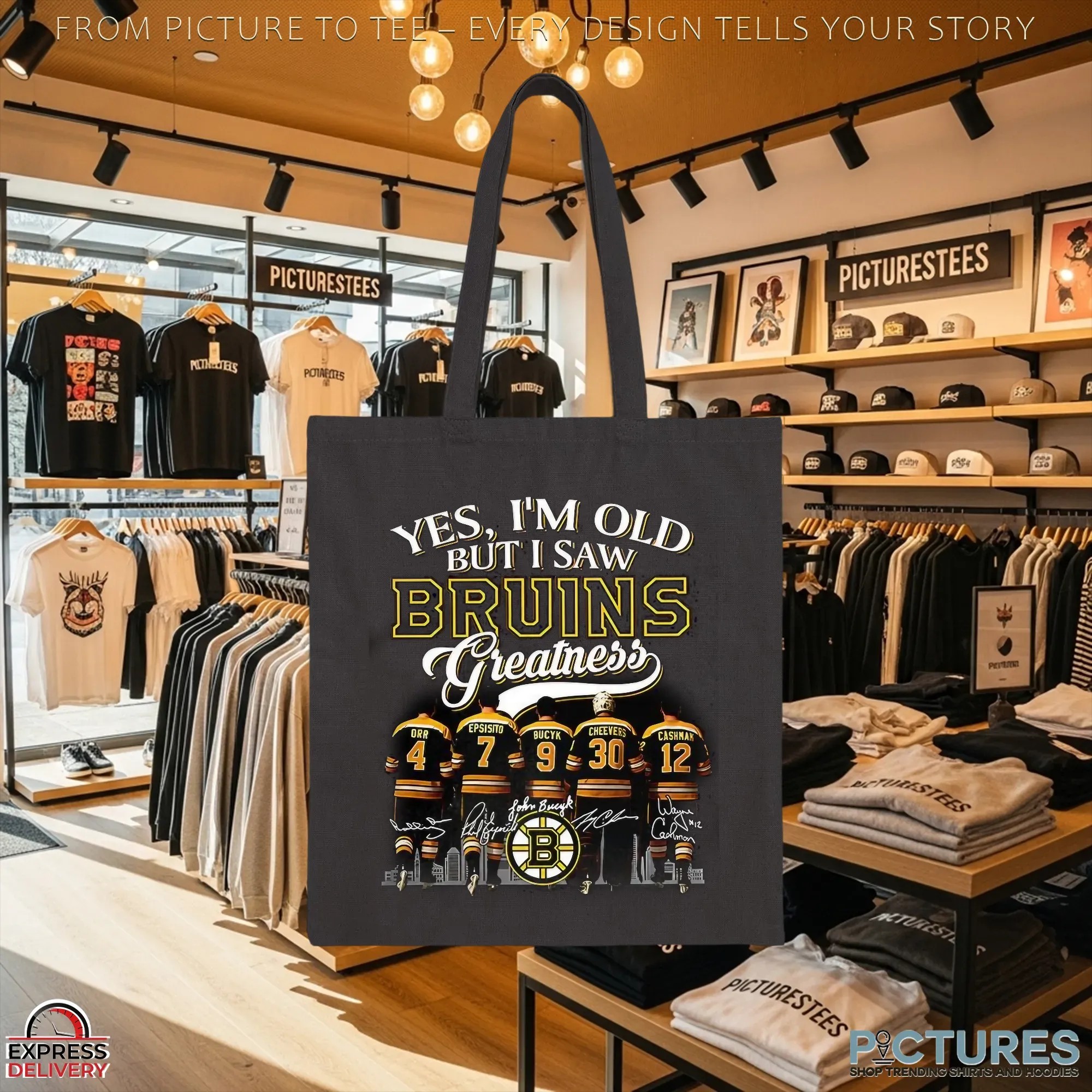 Yes I'm Old But I Saw Boston Bruins Greatness Legends Signature Hockey Fan Parody T Shirt