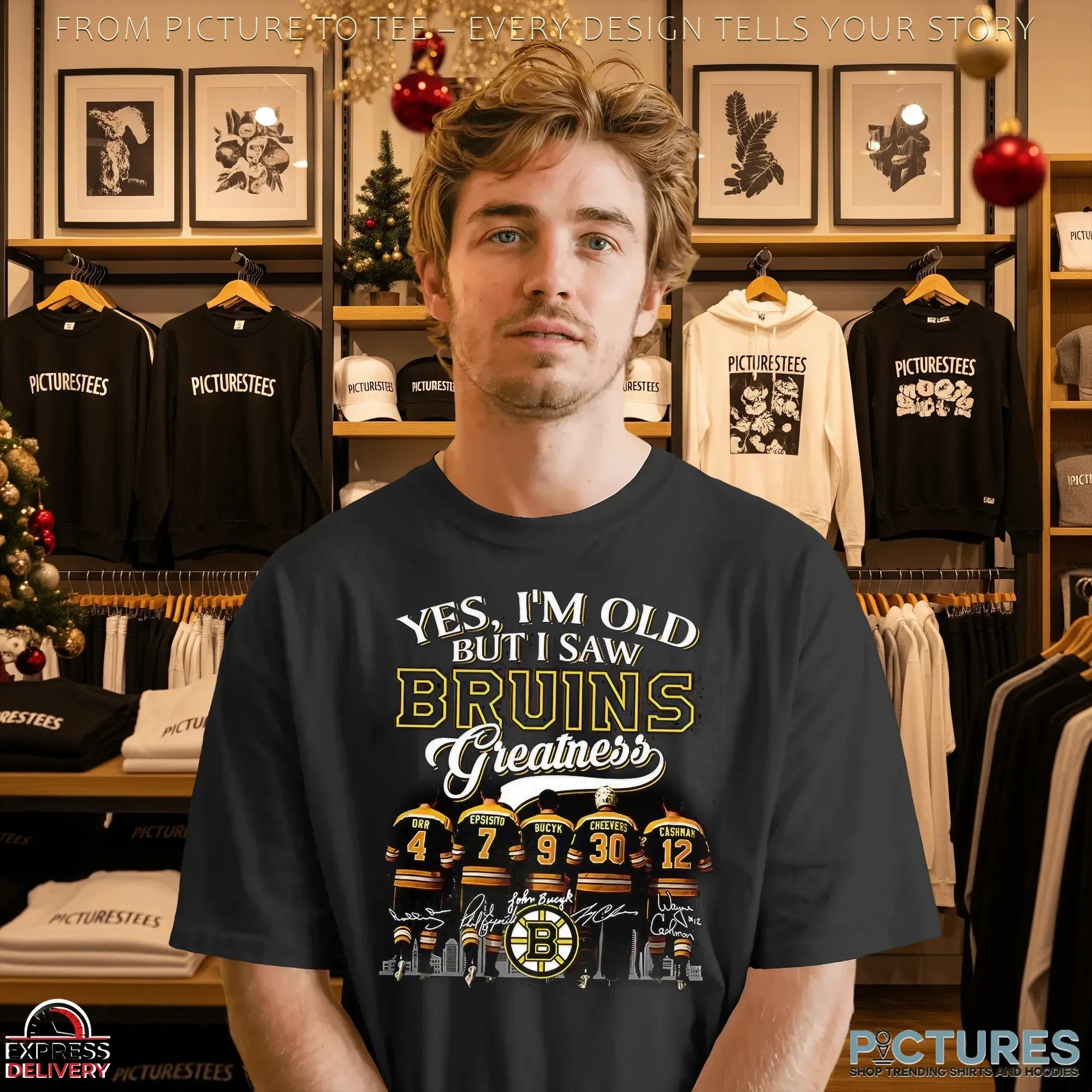 Yes I'm Old But I Saw Boston Bruins Greatness Legends Signature Hockey Fan Parody T Shirt