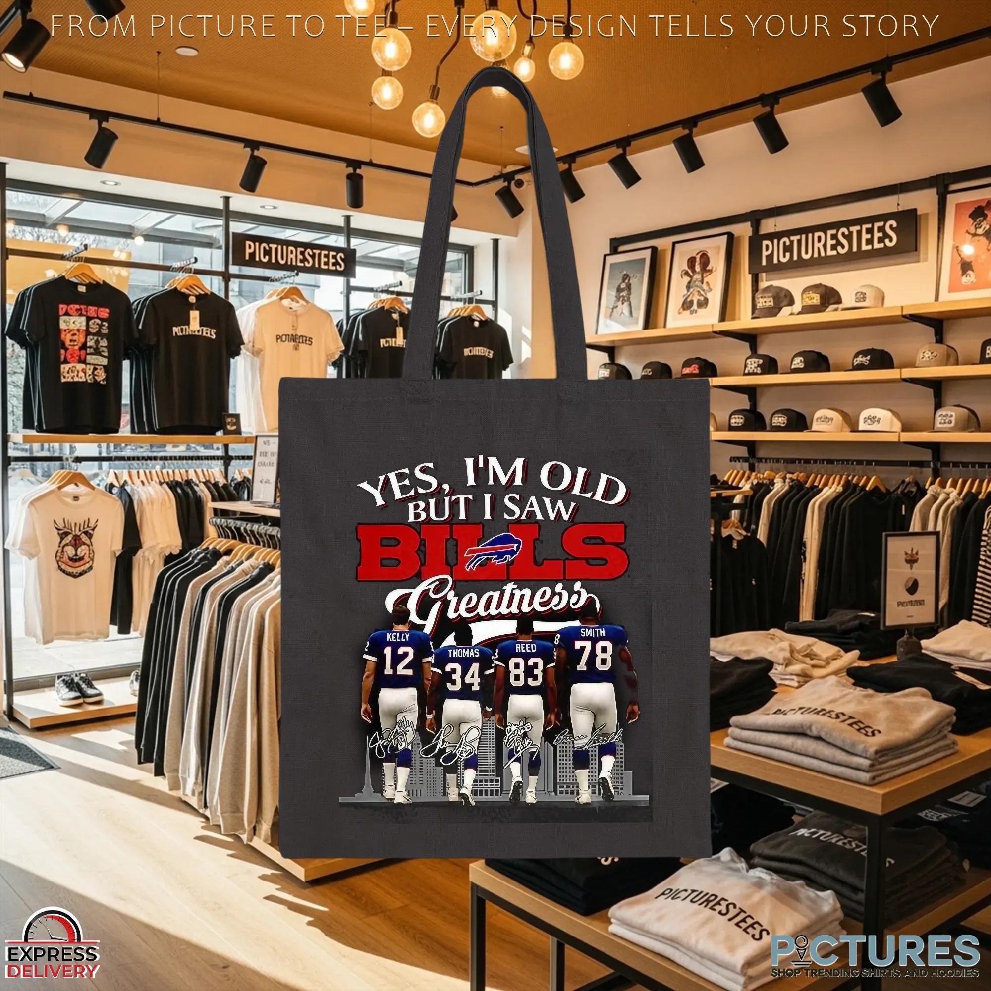 Yes I'm Old But I Saw Buffalo Bills Greatness Legends Signature Football Fan Parody T Shirt