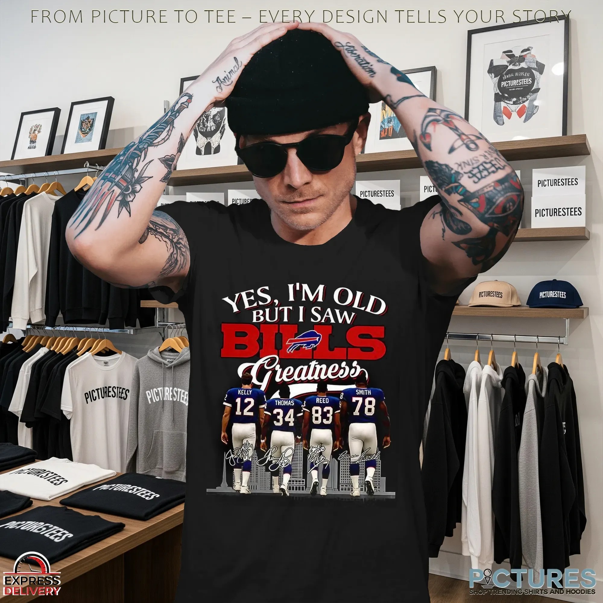 Yes I'm Old But I Saw Buffalo Bills Greatness Legends Signature Football Fan Parody T Shirt
