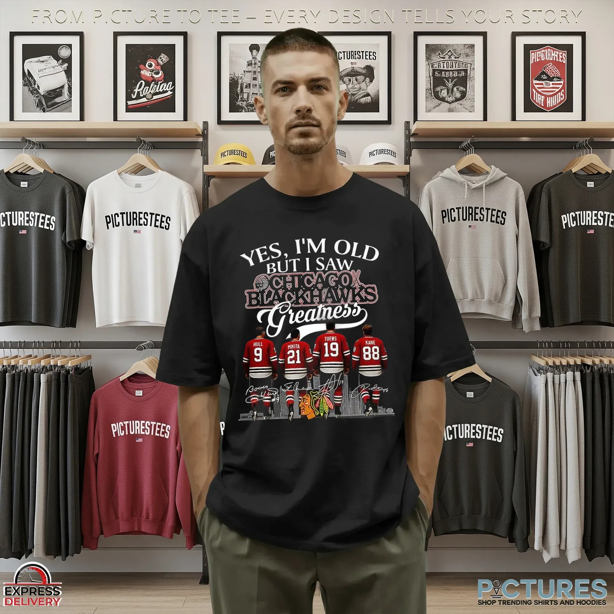 Yes I’m Old But I Saw Chicago Blackhawks Greatness Legends Signature Sport Fan Parody T Shirt