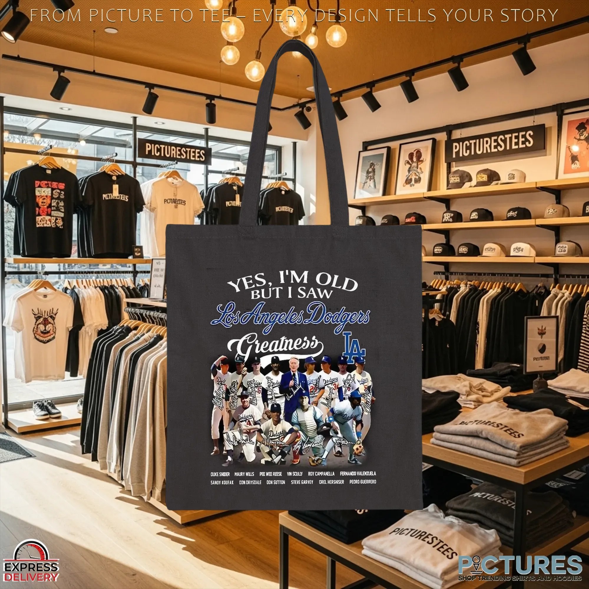 Yes I’m Old But I Saw Los Angeles Dodgers Greatness Legends Signature Baseball Fan Parody T Shirt