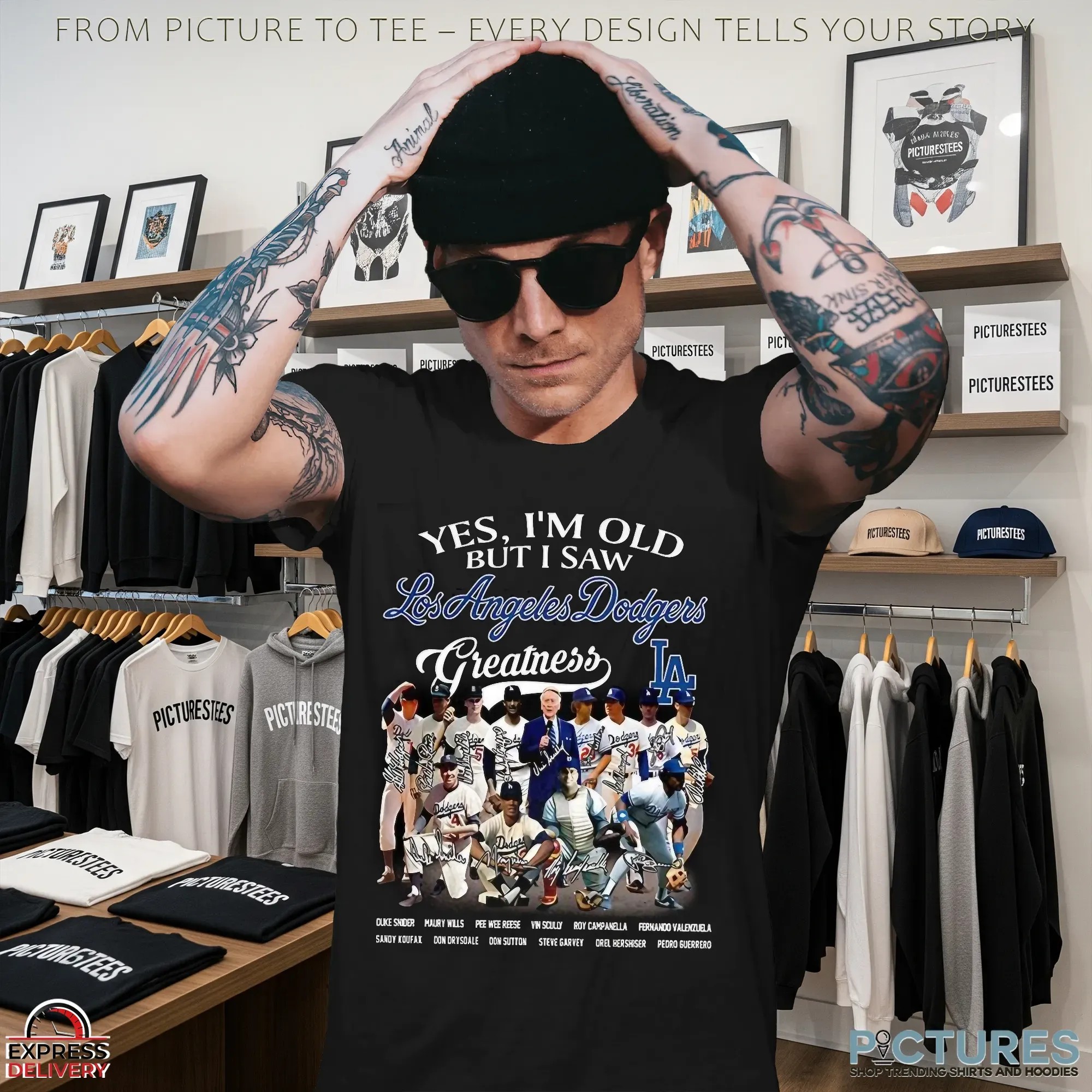 Yes I’m Old But I Saw Los Angeles Dodgers Greatness Legends Signature Baseball Fan Parody T Shirt