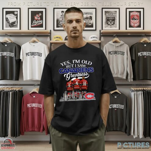 Yes I’m Old But I Saw Montreal Canadiens Legends City Skyline Signature Hockey Fan Parody T Shirt