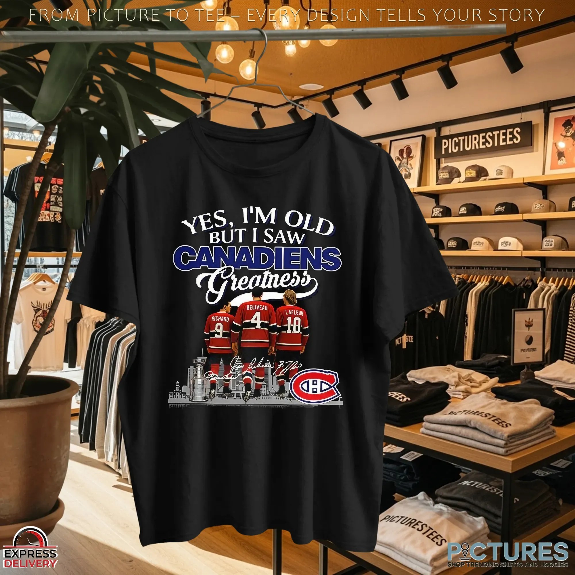 Yes I’m Old But I Saw Montreal Canadiens Legends City Skyline Signature Hockey Fan Parody T Shirt