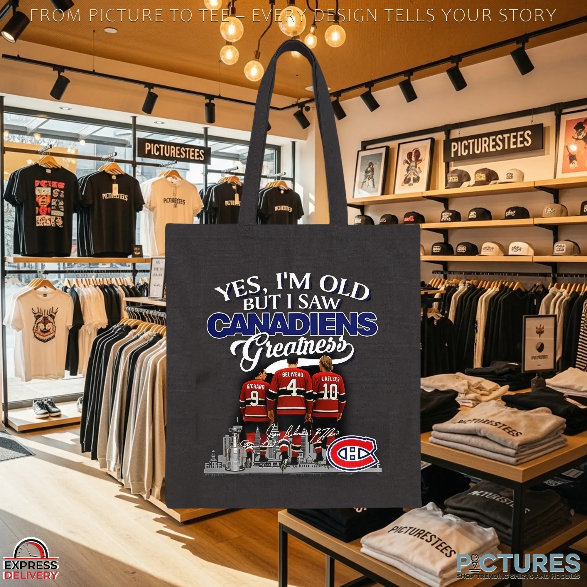 Yes I’m Old But I Saw Montreal Canadiens Legends City Skyline Signature Hockey Fan Parody T Shirt