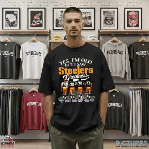 Yes I’m Old But I Saw Pittsburgh Steelers Squad Greatness Legends Signature Football Parody T Shirt