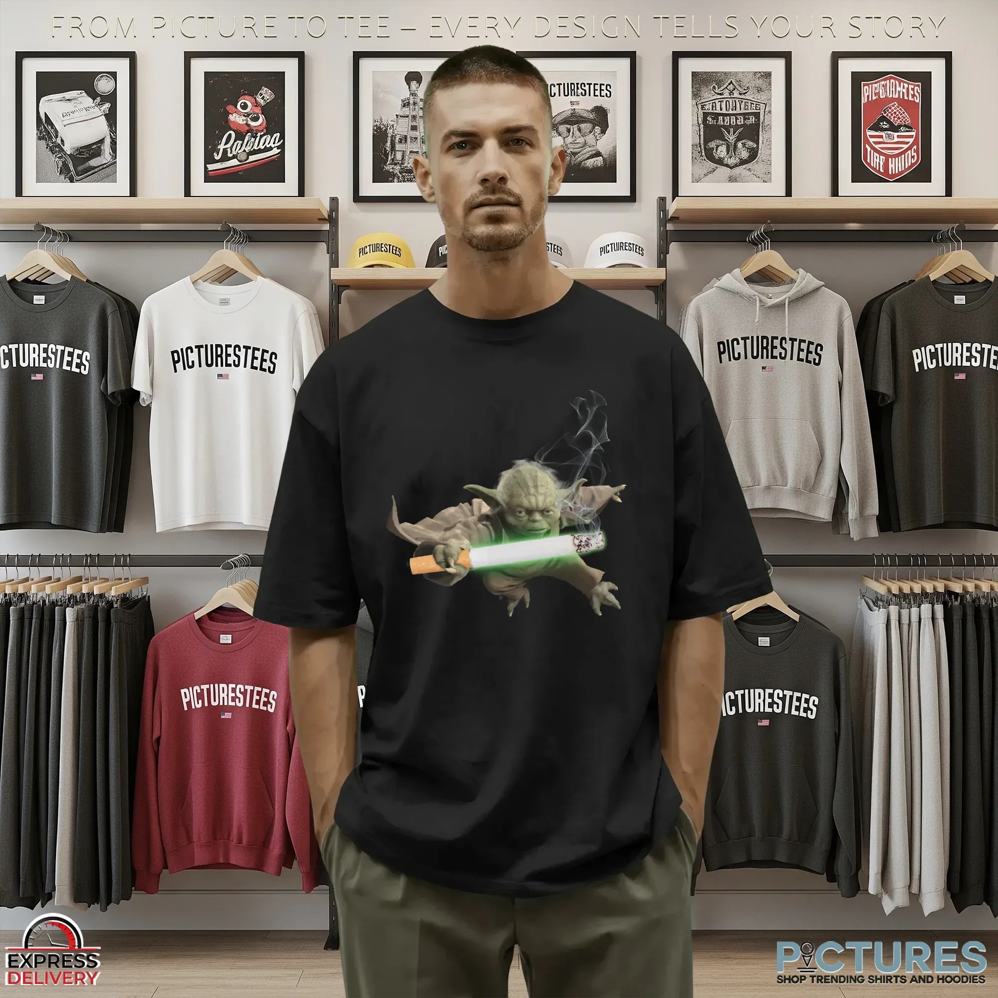 Yoda Cigarette Star Wars Meme T Shirt