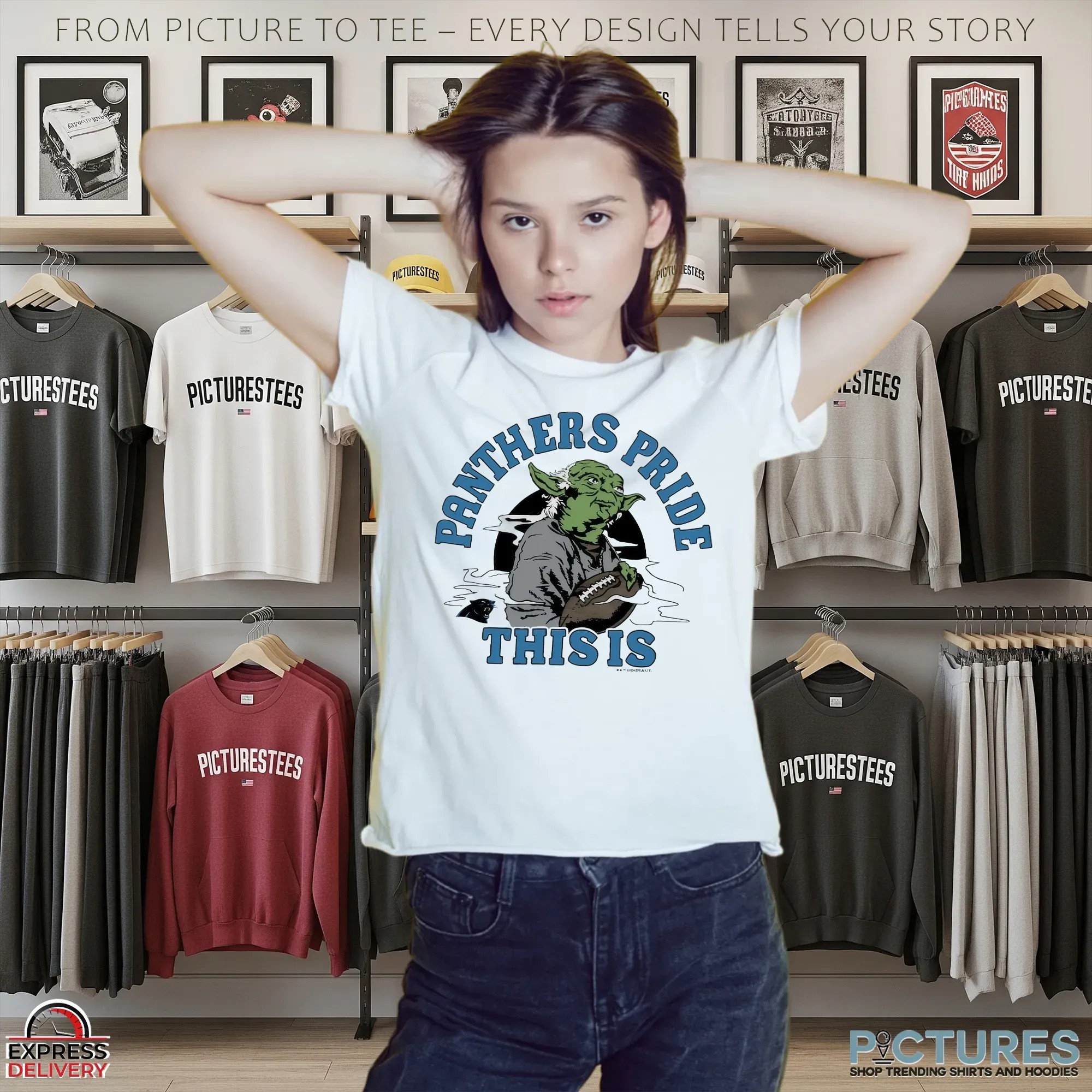 Yoda X Carolina Panthers Pride This Is Football Star Wars Mashup T Shirt