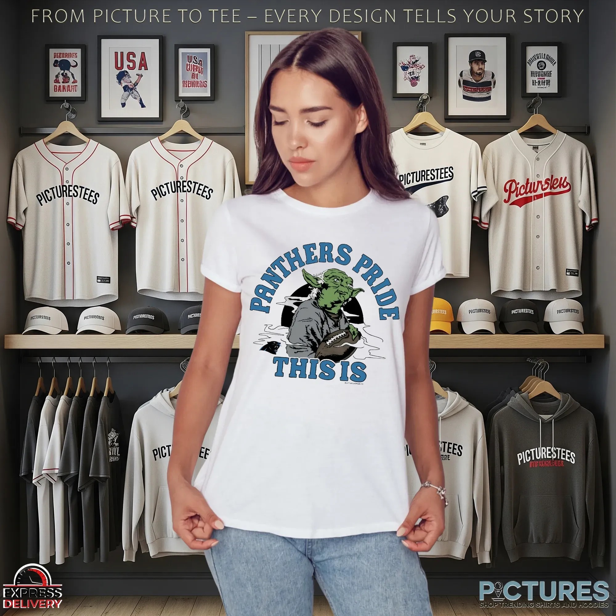 Yoda X Carolina Panthers Pride This Is Football Star Wars Mashup T Shirt