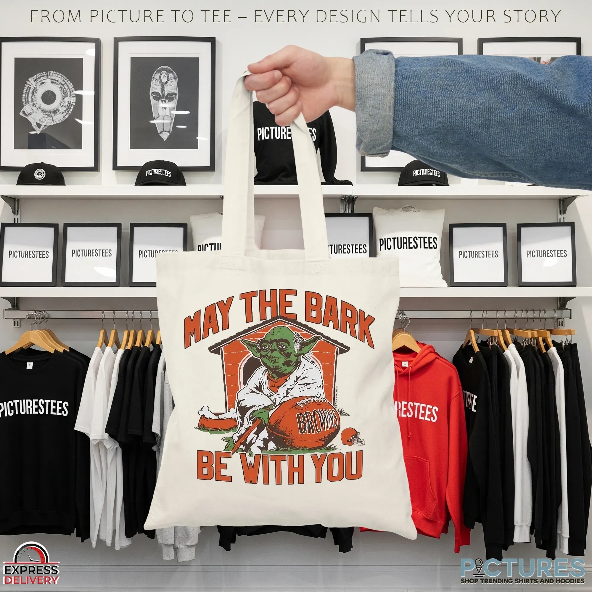 Yoda X Cleveland Browns Football May The Bark Be With You Star Wars Football Mashup T Shirt