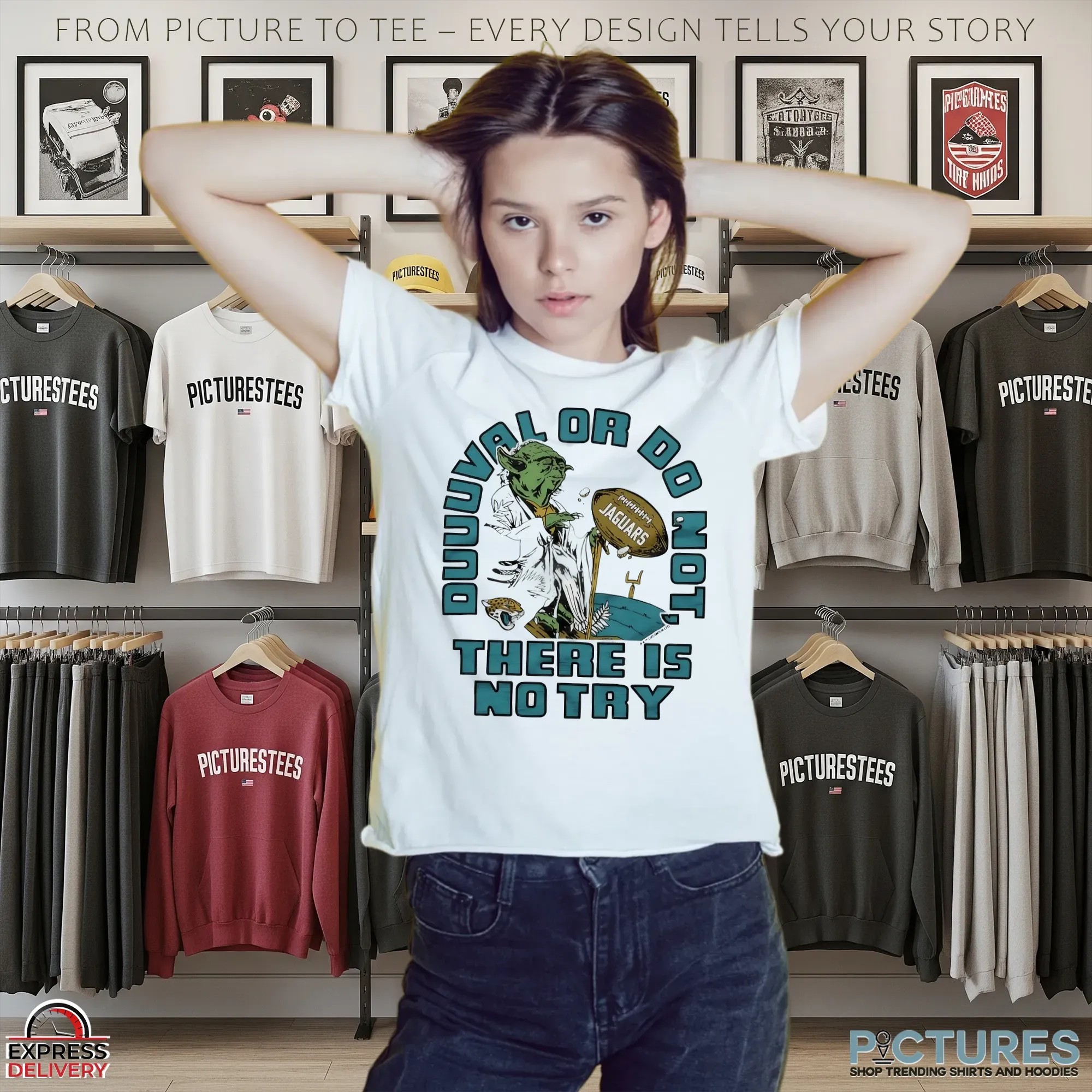 Yoda X Jacksonville Jaguars Duuuval Or Do Not’ There Is No Try Star Wars Football Mashup T Shirt