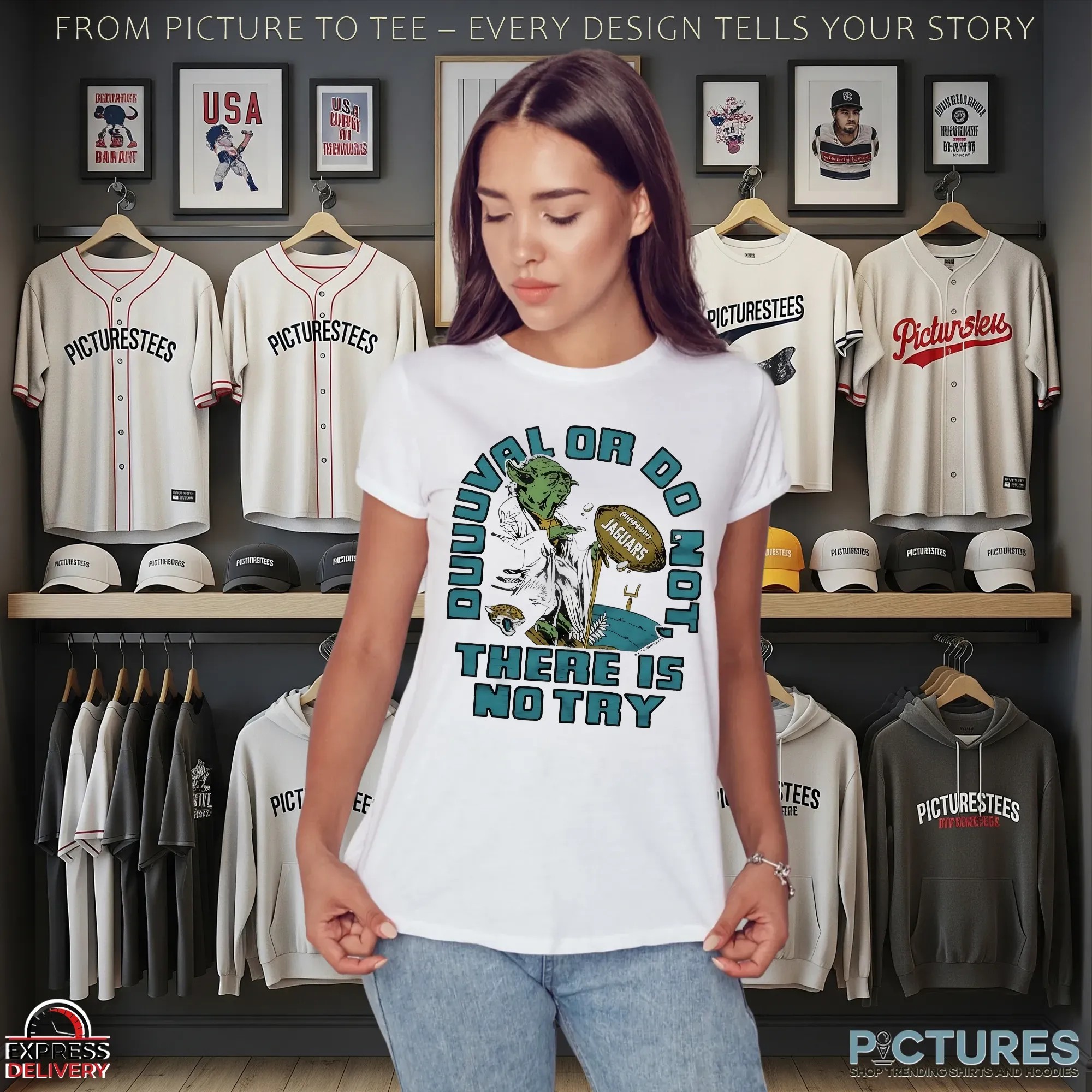 Yoda X Jacksonville Jaguars Duuuval Or Do Not’ There Is No Try Star Wars Football Mashup T Shirt