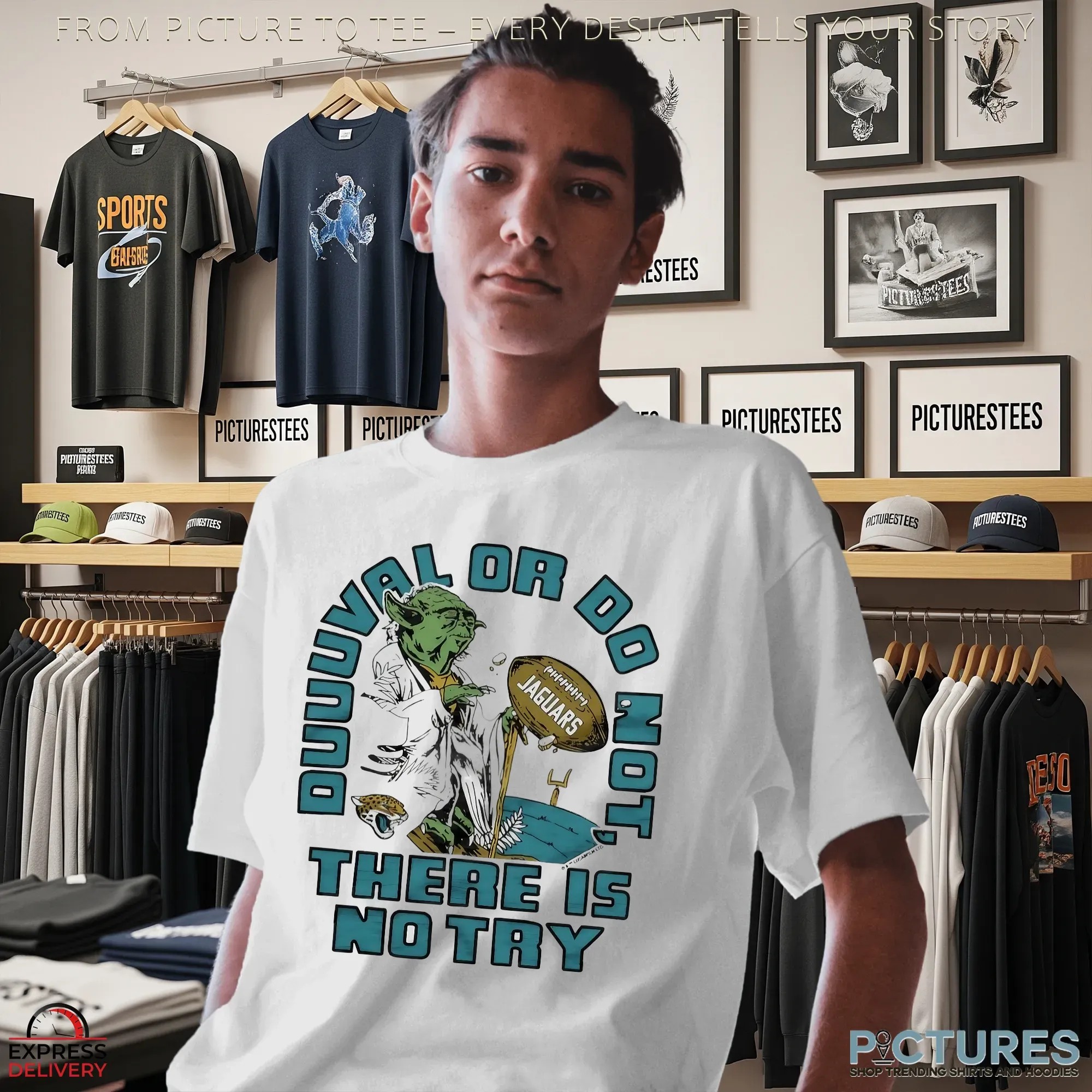 Yoda X Jacksonville Jaguars Duuuval Or Do Not’ There Is No Try Star Wars Football Mashup T Shirt