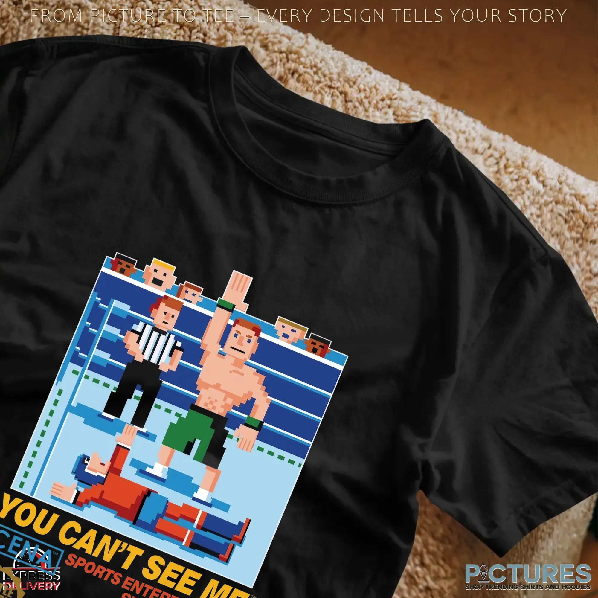 You Can't See Me Arcade John Cena Sport Entertainment System 8-Bit Style T Shirt