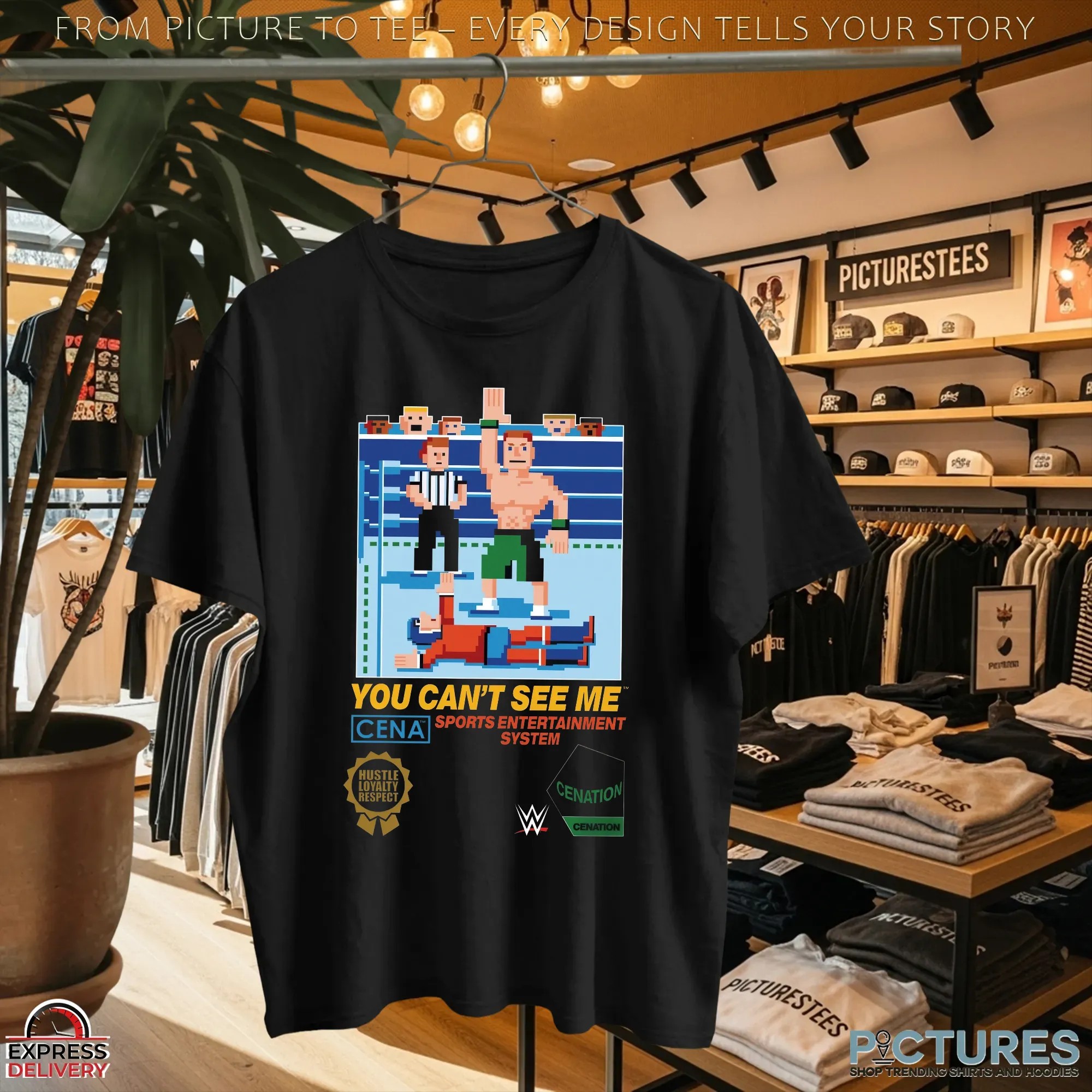 You Can't See Me Arcade John Cena Sport Entertainment System 8-Bit Style T Shirt