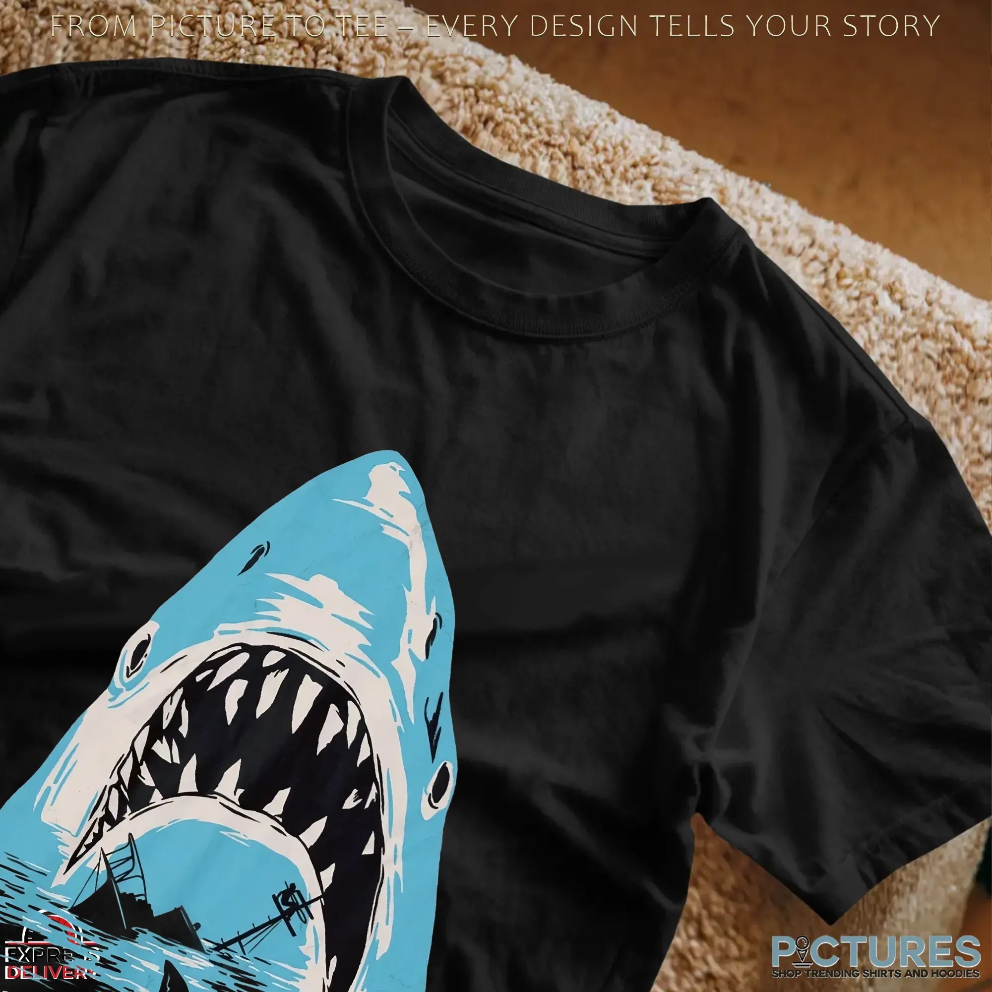 You'll Never Go in The Water Again This Shark Swallow You Whole Stylised Poster Jaws T Shirt