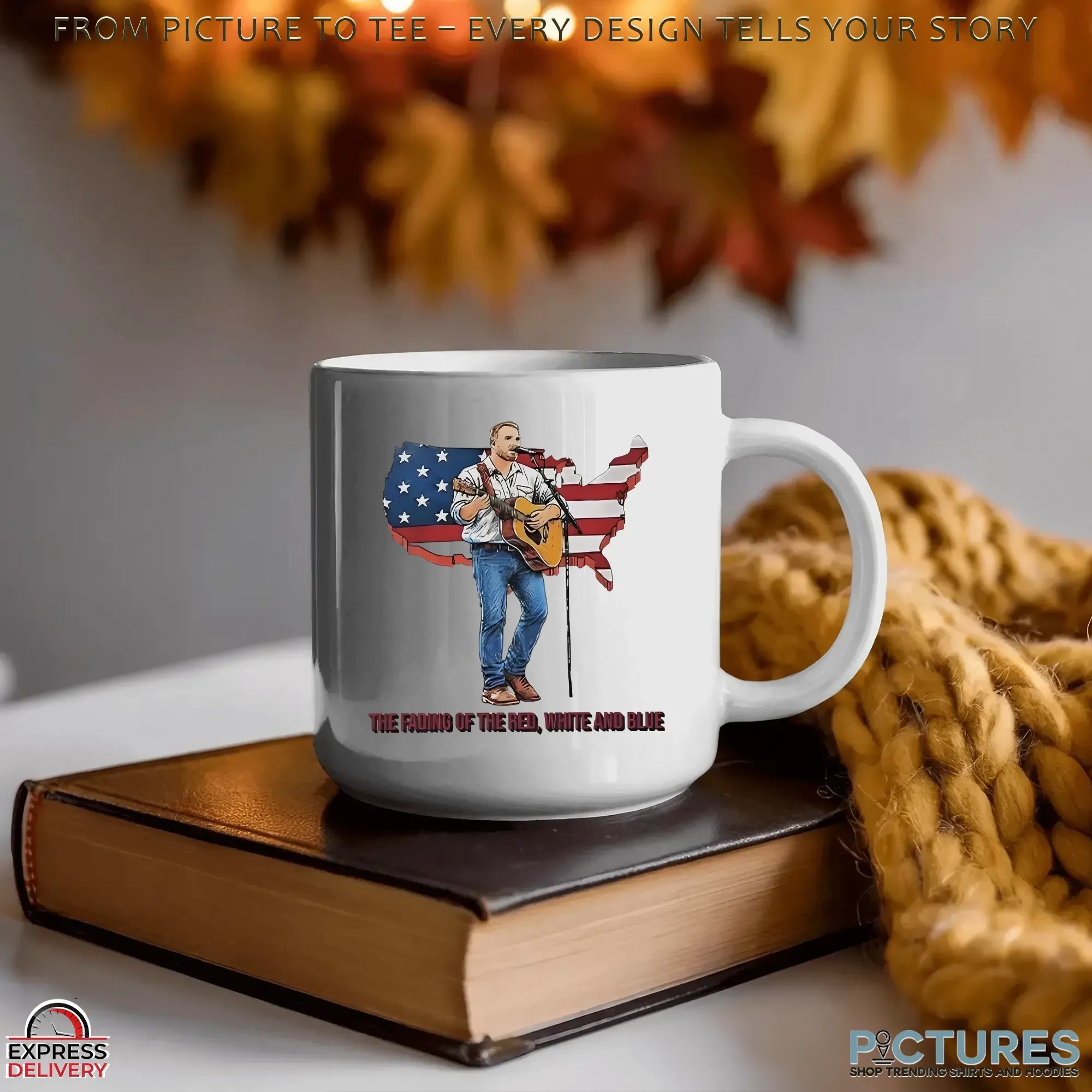 Zach Bryan And Guitar The Fading Of The Red White And Blue American Flag T Shirt