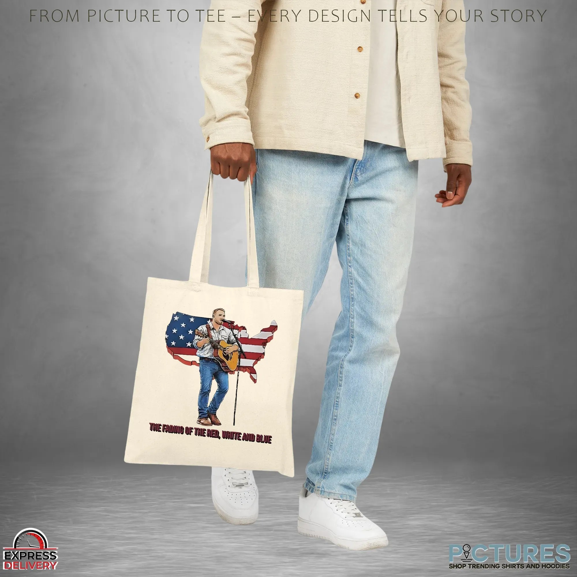 Zach Bryan And Guitar The Fading Of The Red White And Blue American Flag T Shirt