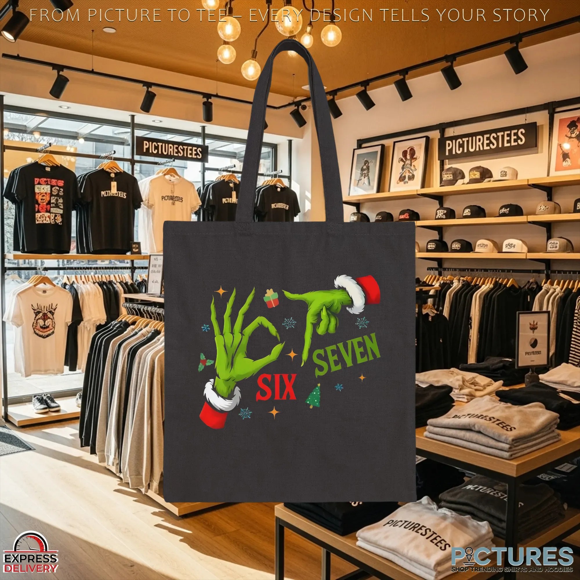 6 7 Six Seven Grinch Hand Xmas Merry Christmas T Shirt
