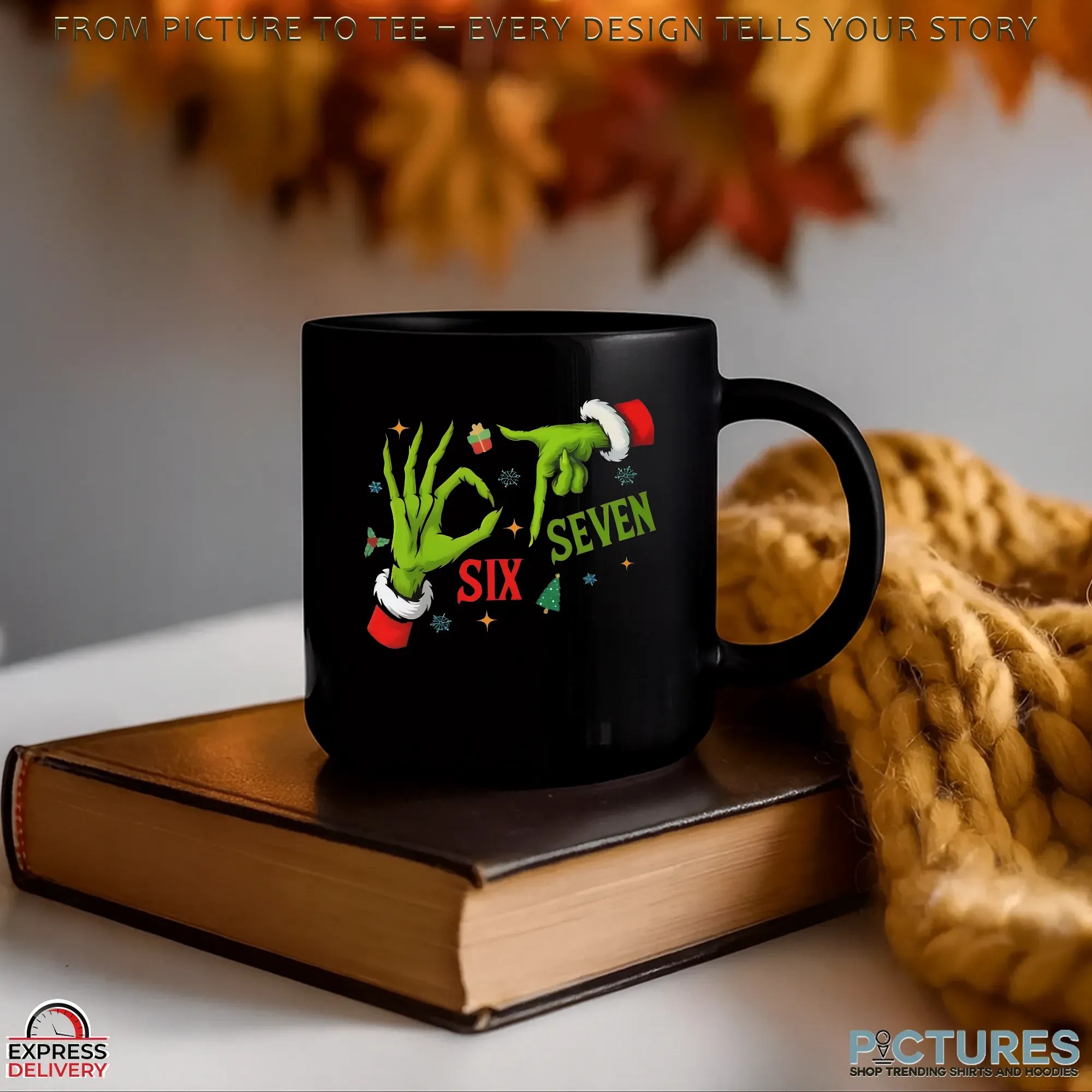 6 7 Six Seven Grinch Hand Xmas Merry Christmas T Shirt